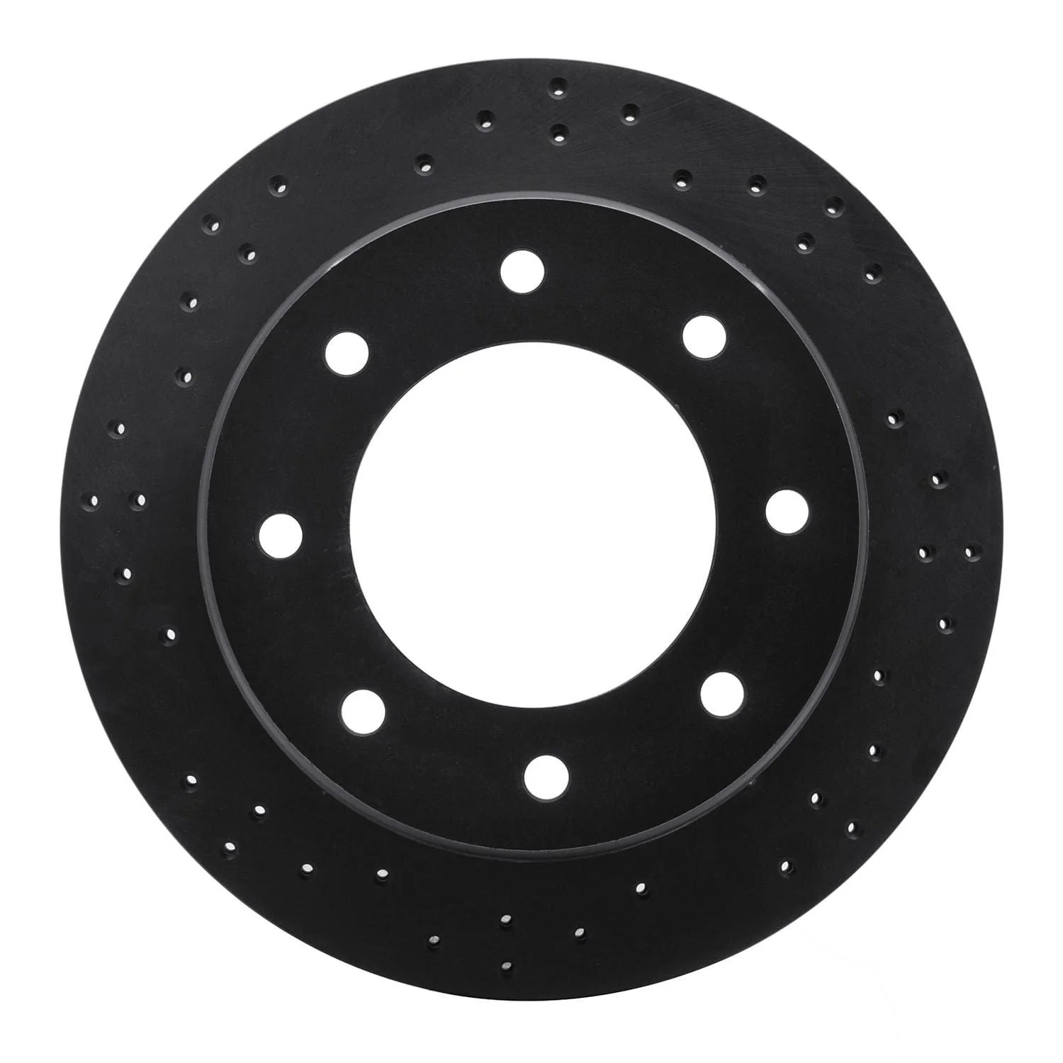 R1 Concepts 00-11 Cadillac DeVille Rear Left Drilled Black Brake Rotor