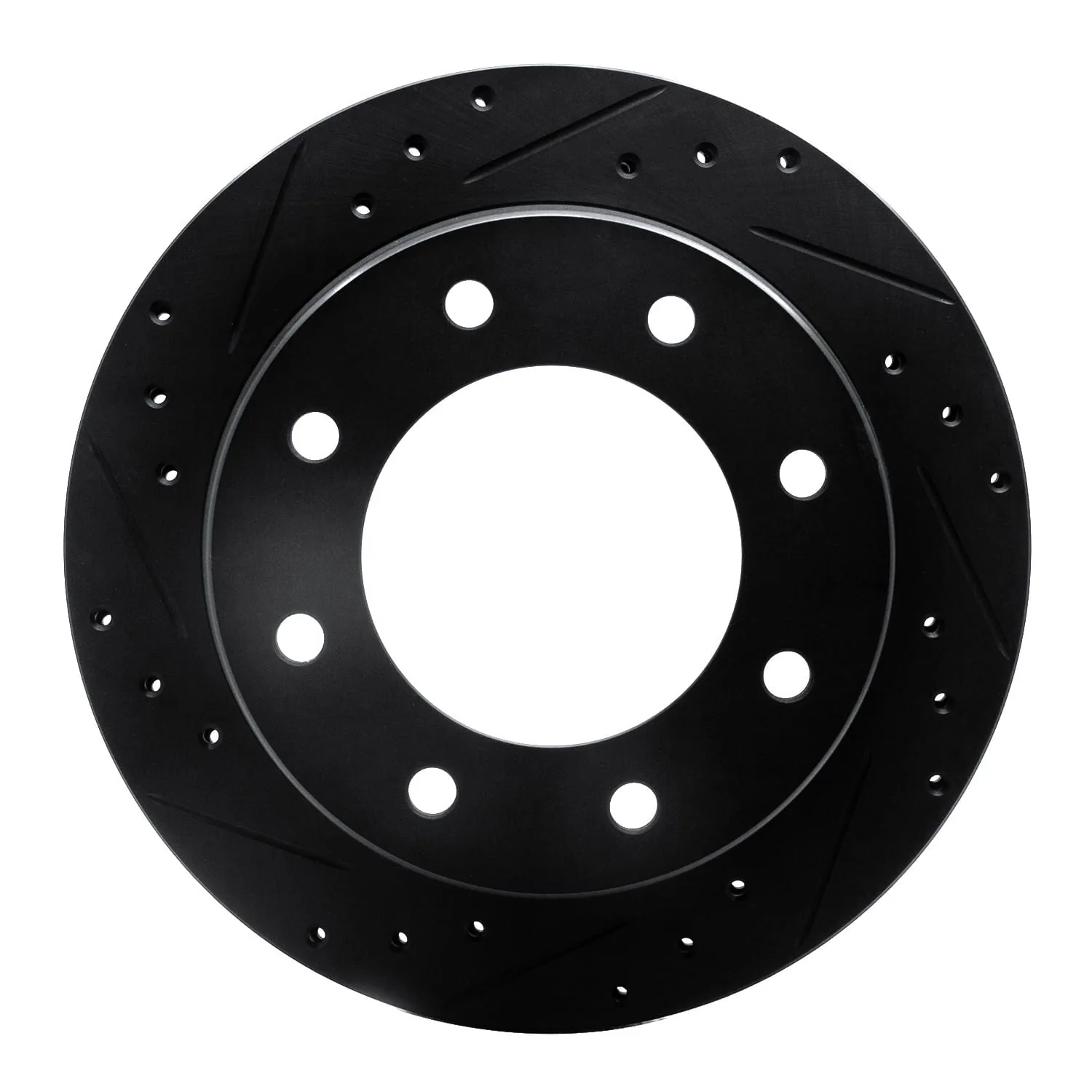 R1 Concepts 00-11 Cadillac DTS Rear Left Drilled & Slotted Black Brake Rotor