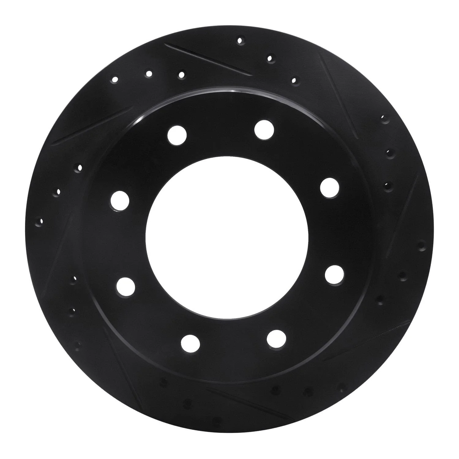 R1 Concepts 00-11 Cadillac DTS Rear Right Drilled & Slotted Black Brake Rotor