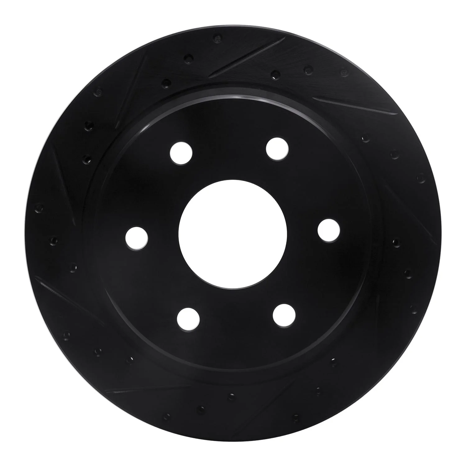 R1 Concepts 00-14 Cadillac Escalade EXT Rear Left Drilled & Slotted Black Brake Rotor