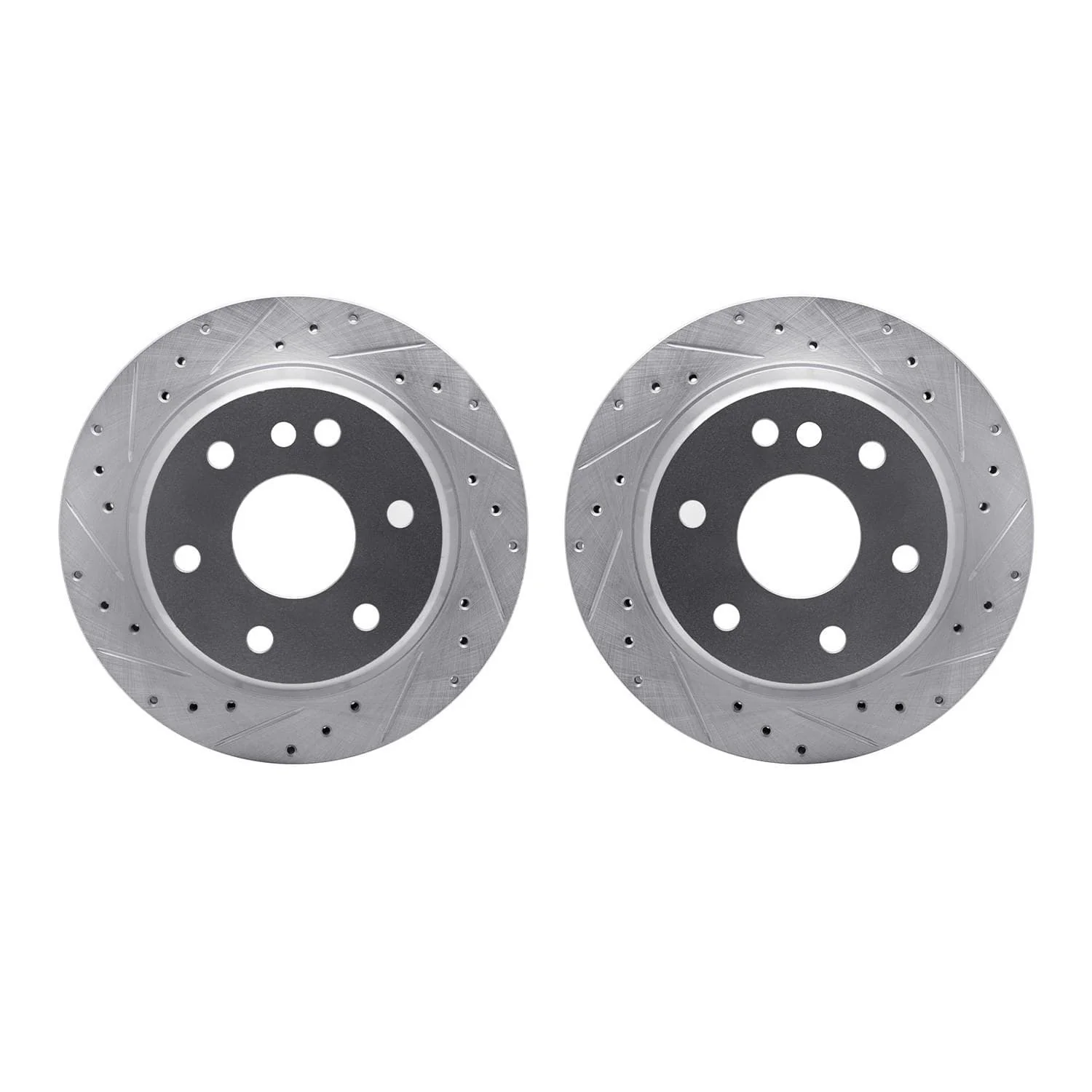 R1 Concepts 00-14 Cadillac Escalade Rear Drilled & Slotted Silver Brake Rotor Set