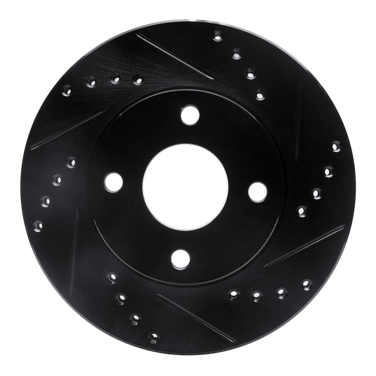 R1 Concepts 00-15 Ford Ikon (Mexico / Made In India) Front Right Drilled & Slotted Black Brake Rotor