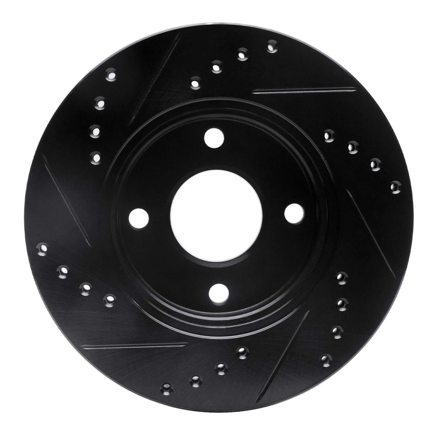 R1 Concepts 00-15 Ford Ikon (Mexico / Made In India) Front Right Drilled & Slotted Black Brake Rotor - Image 2