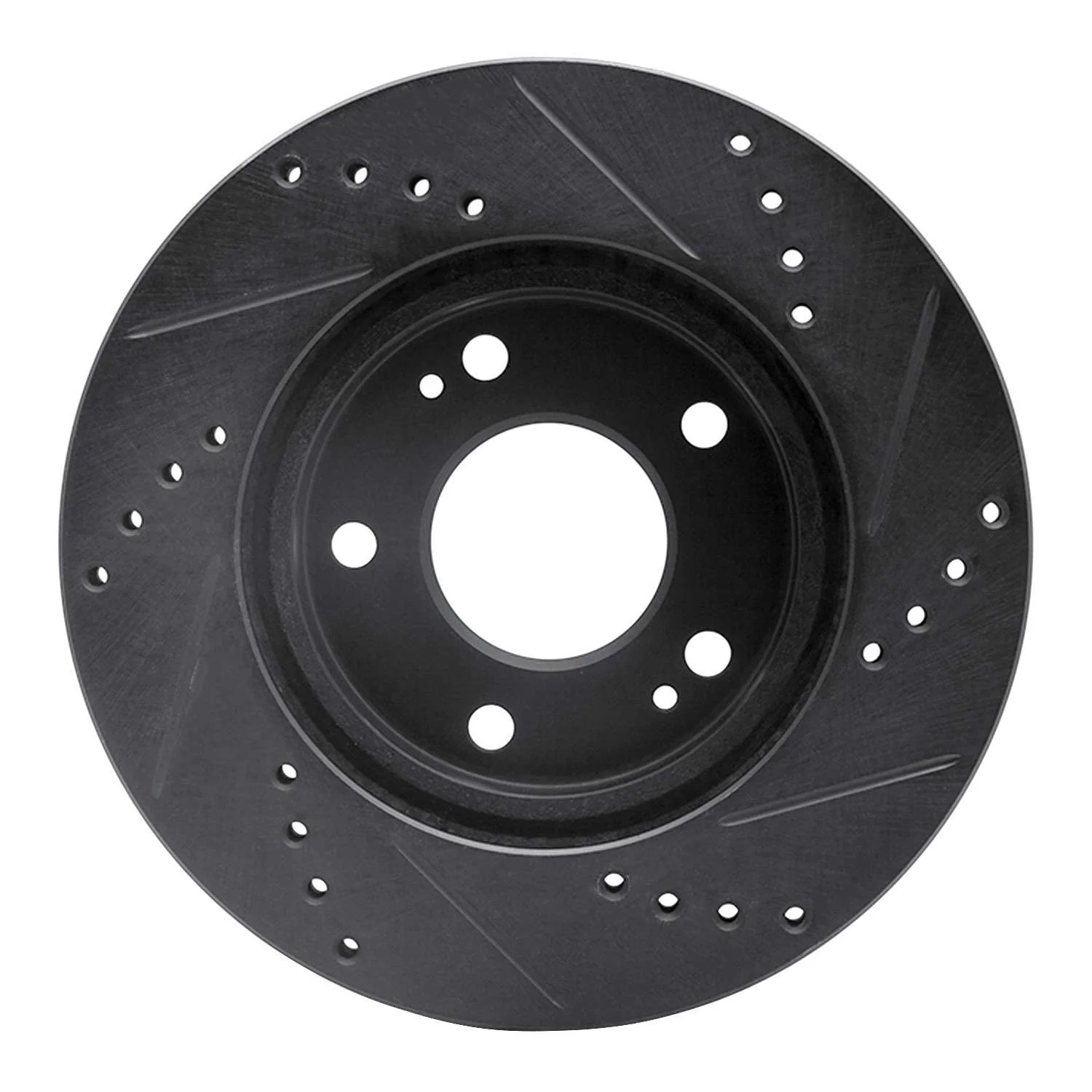 R1 Concepts 00-24 Chrysler SEBRING Front Left Drilled & Slotted Black Brake Rotor - Image 2