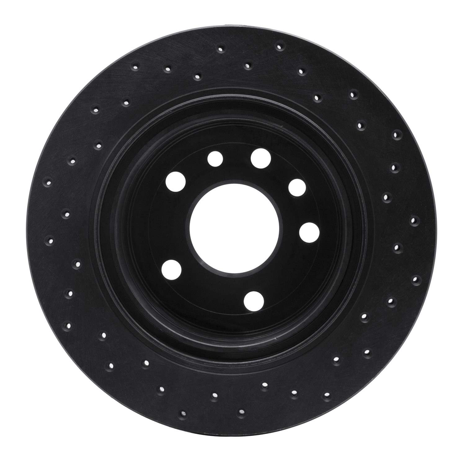 R1 Concepts 01-01 Cadillac Catera Rear Left Drilled Black Brake Rotor - Image 2