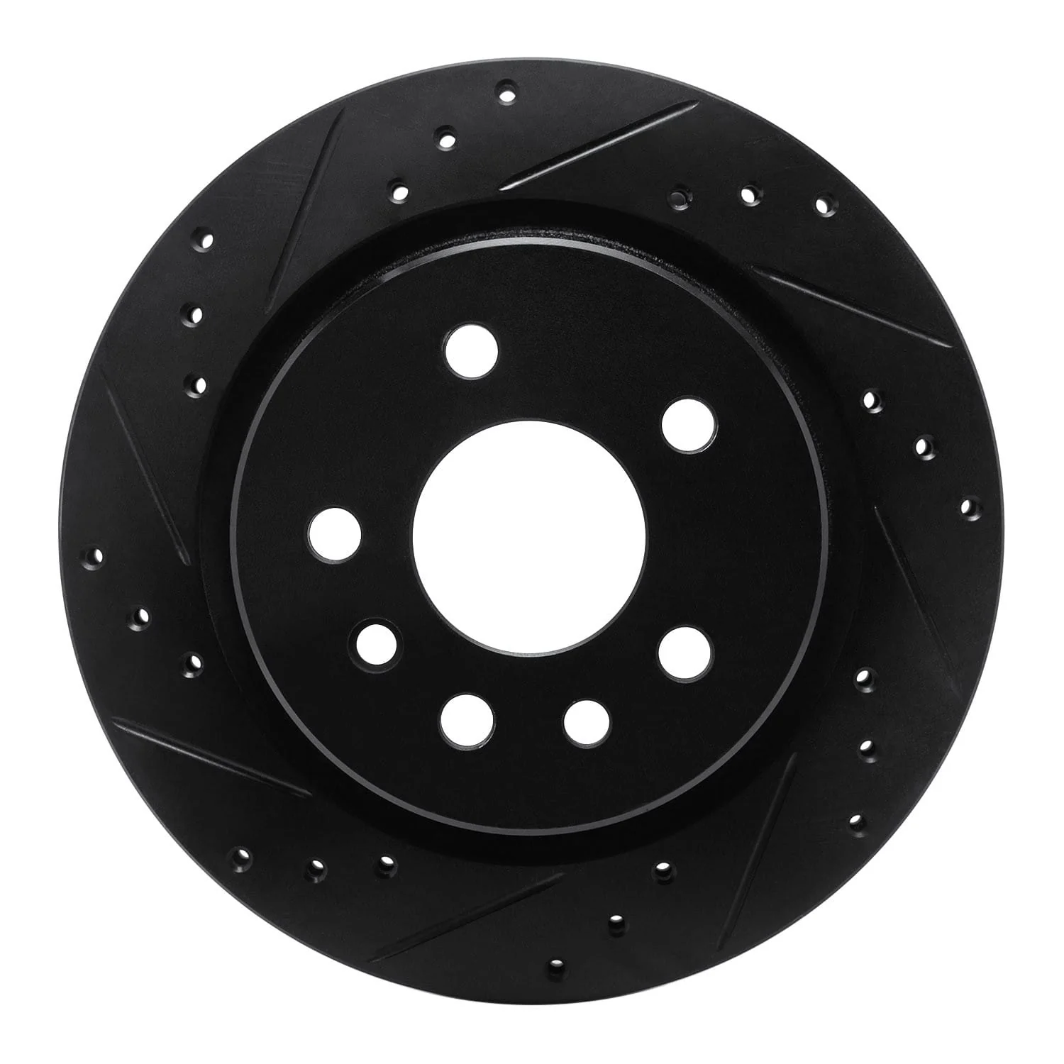 R1 Concepts 01-01 Cadillac CATERA Rear Left Drilled & Slotted Black Brake Rotor