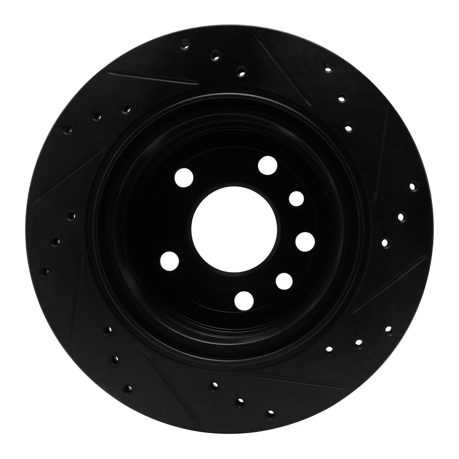 R1 Concepts 01-01 Cadillac CATERA Rear Left Drilled & Slotted Black Brake Rotor - Image 2