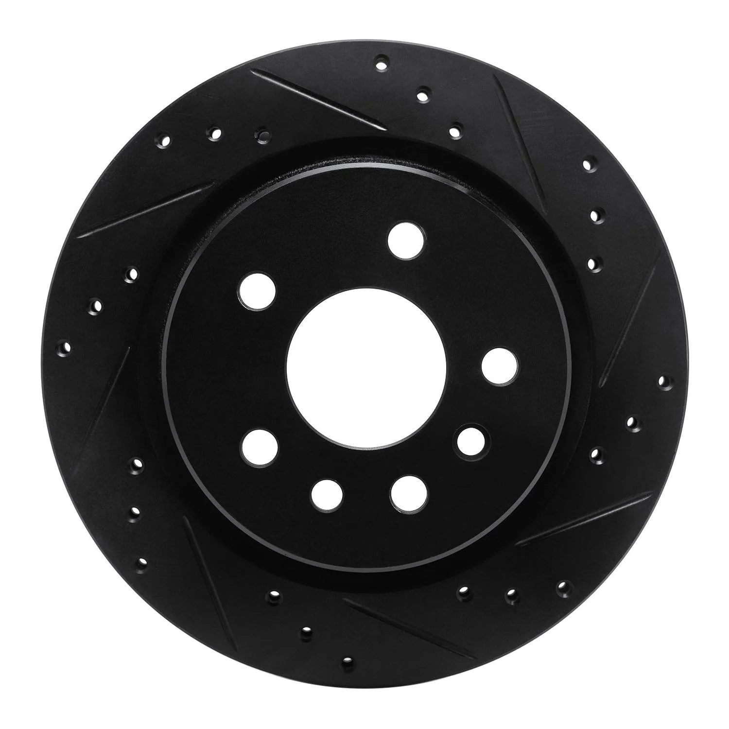 R1 Concepts 01-01 Cadillac CATERA Rear Right Drilled & Slotted Black Brake Rotor