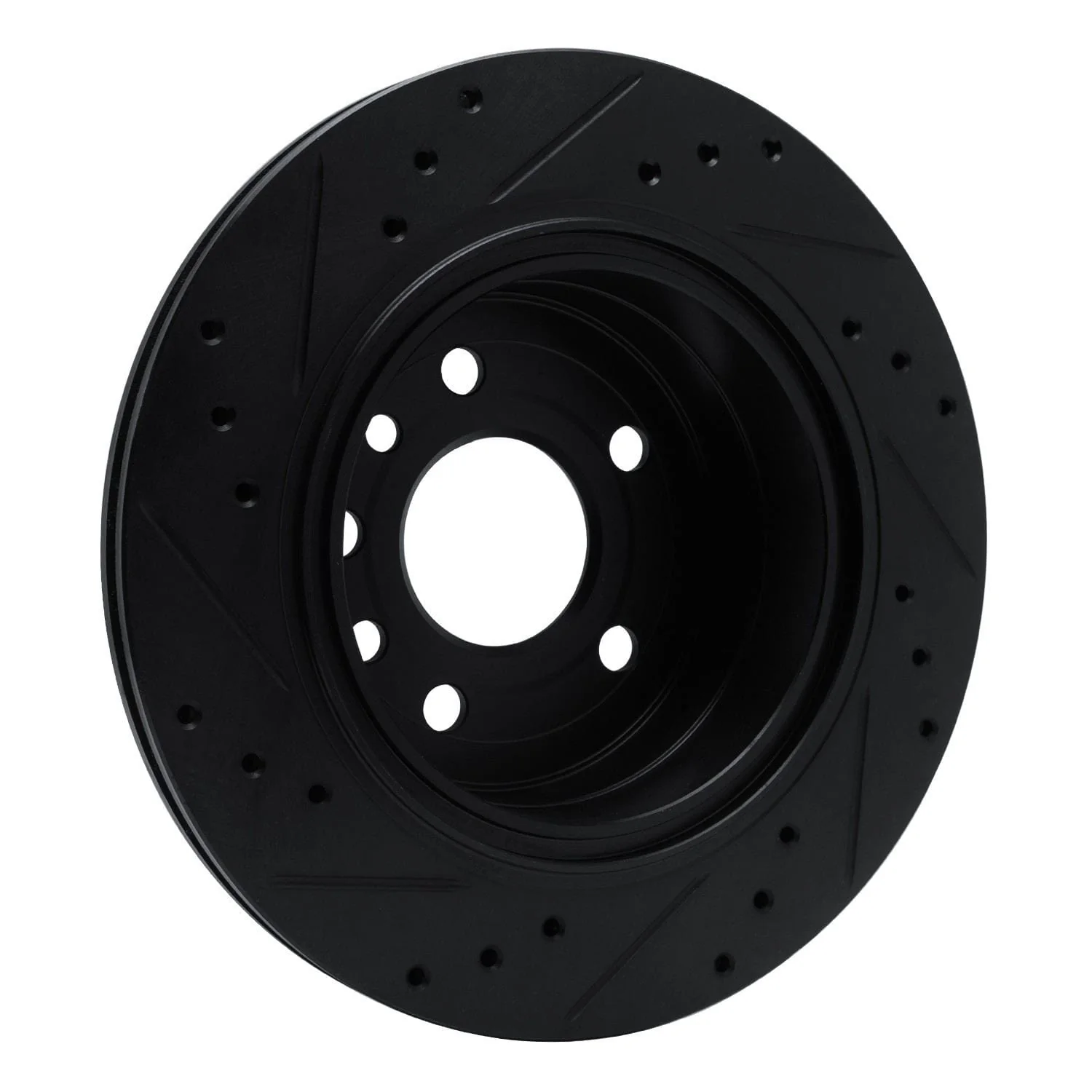 R1 Concepts 01-01 Cadillac CATERA Rear Right Drilled & Slotted Black Brake Rotor - Image 2