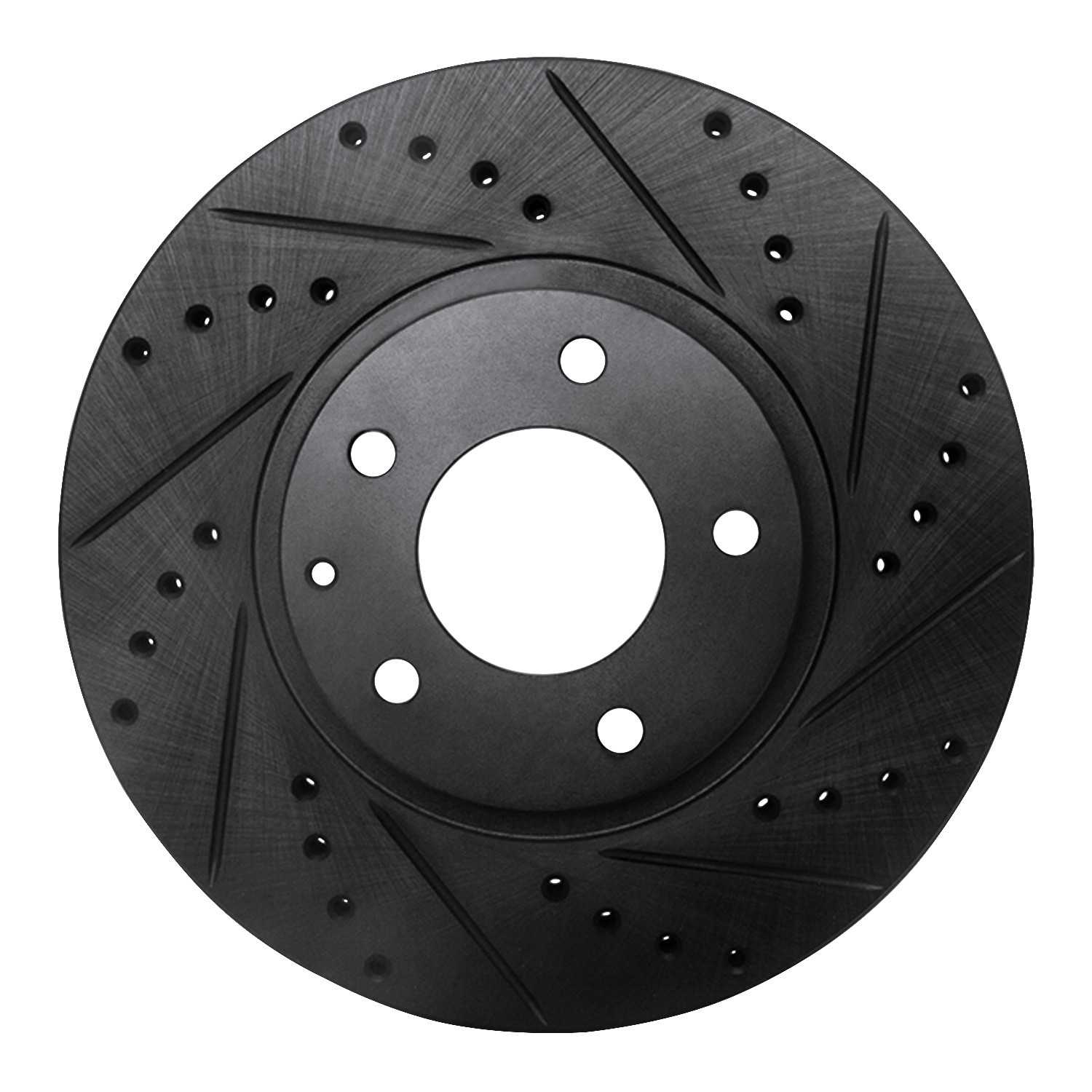 R1 Concepts 01-02 Mazda Millenia Front Right Drilled & Slotted Black Brake Rotor