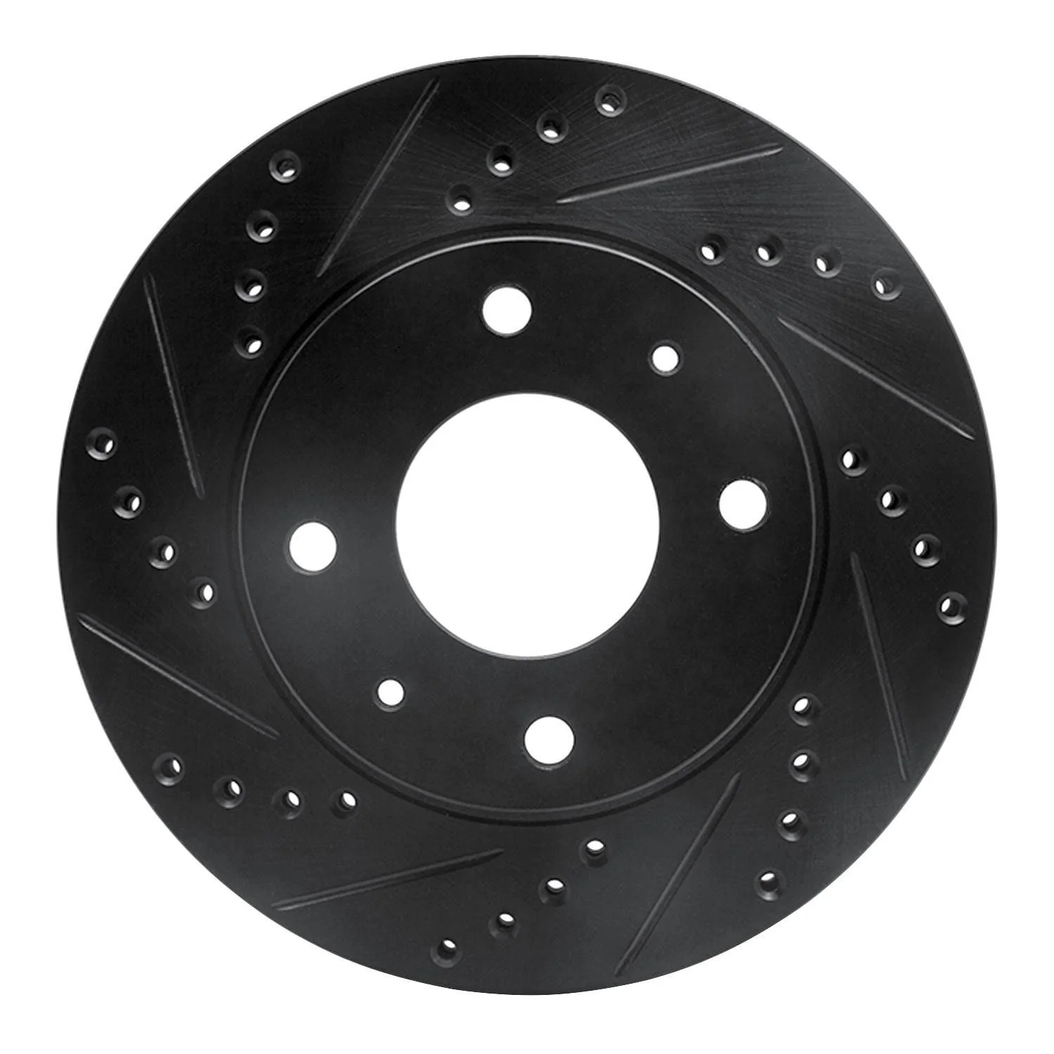 R1 Concepts 01-03 Hyundai Sonata Front Left Drilled & Slotted Black Brake Rotor