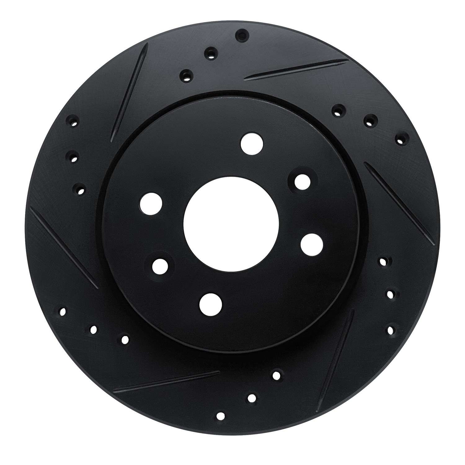 R1 Concepts 01-03 Kia Spectra Front Left Drilled & Slotted Black Brake Rotor