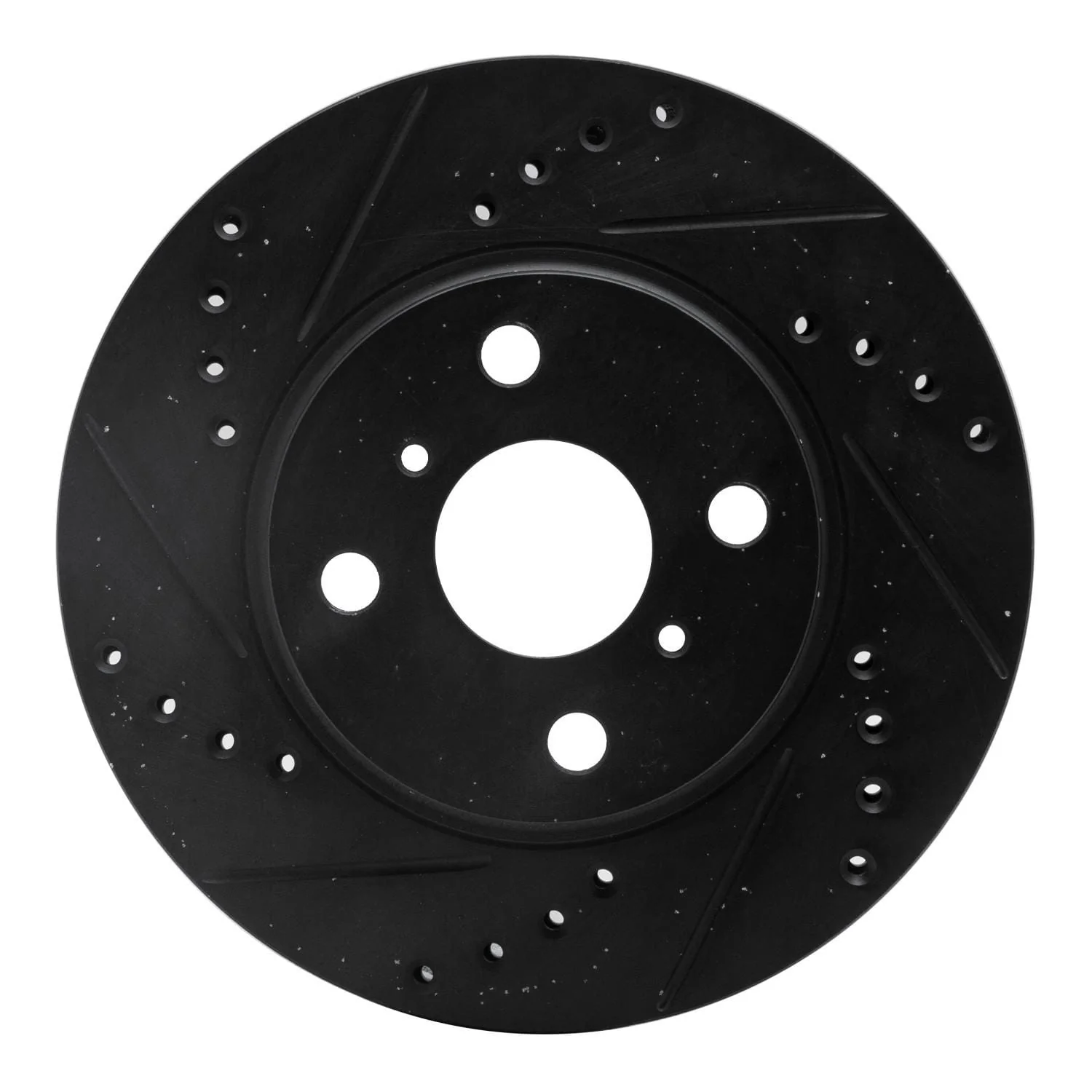 R1 Concepts 01-03 Toyota Prius Front Left Drilled & Slotted Black Brake Rotor