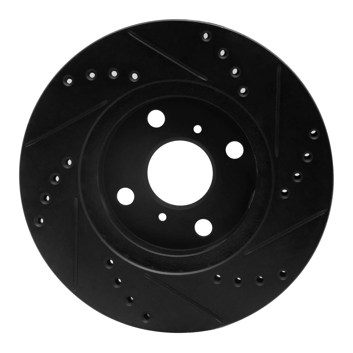 R1 Concepts 01-03 Toyota Prius Front Left Drilled & Slotted Black Brake Rotor - Image 2