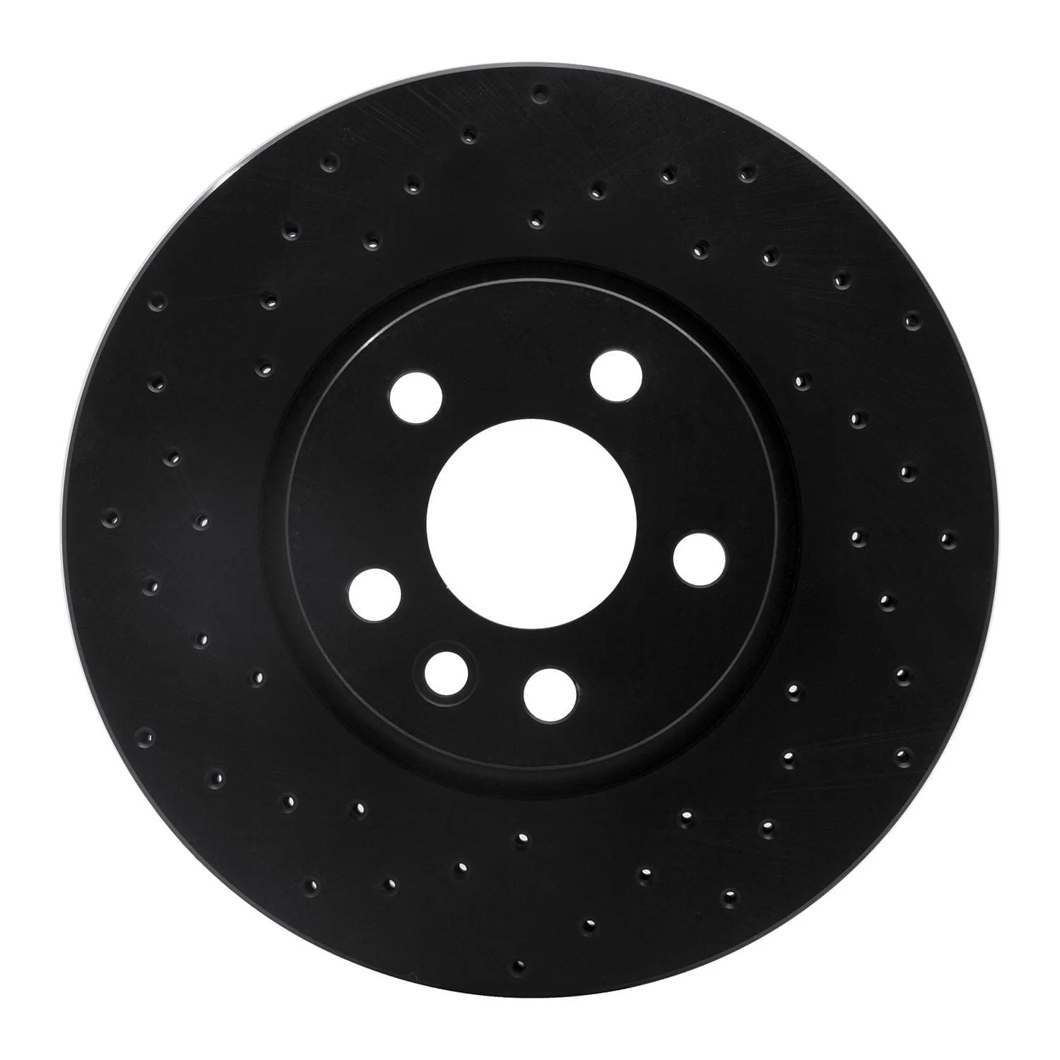 R1 Concepts 01-03 Volkswagen EuroVan Front Left Drilled Black Brake Rotor