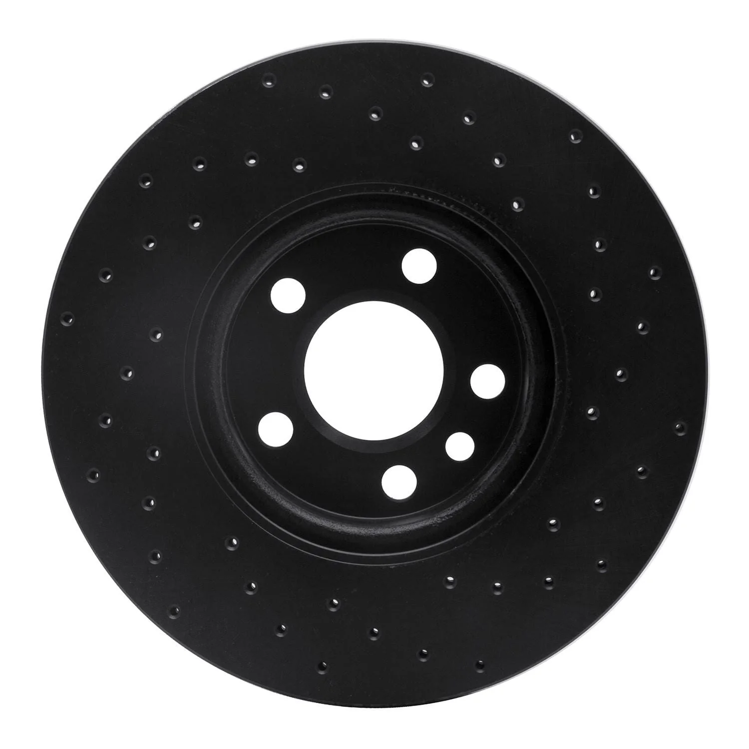 R1 Concepts 01-03 Volkswagen EuroVan Front Left Drilled Black Brake Rotor - Image 2
