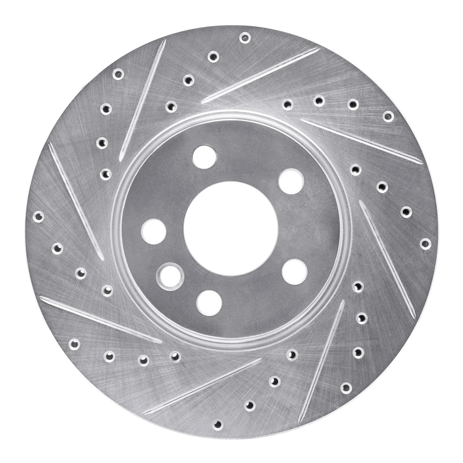 R1 Concepts 01-03 Volkswagen EuroVan Front Left Drilled & Slotted Silver Brake Rotor