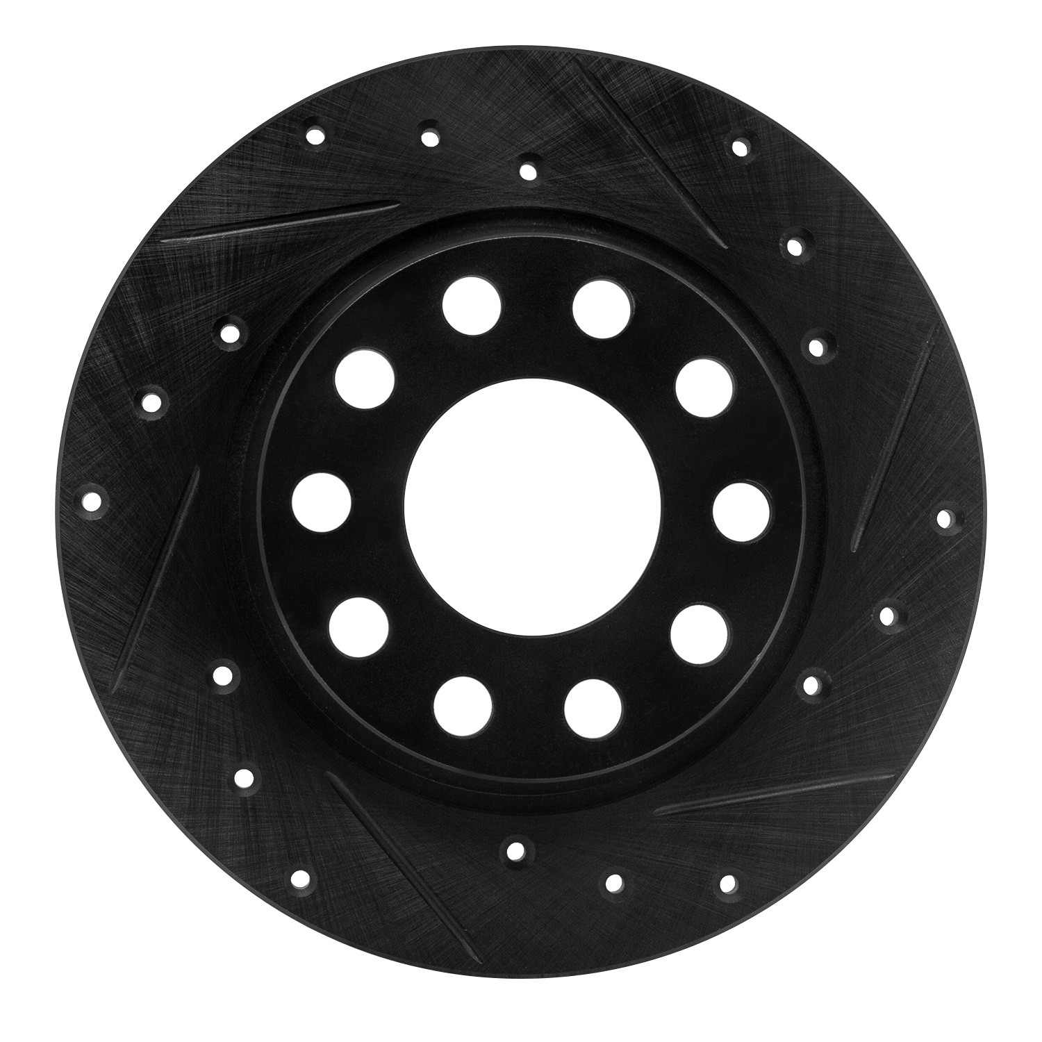 R1 Concepts 01-03 Volkswagen EuroVan Front Right Drilled & Slotted Black Brake Rotor