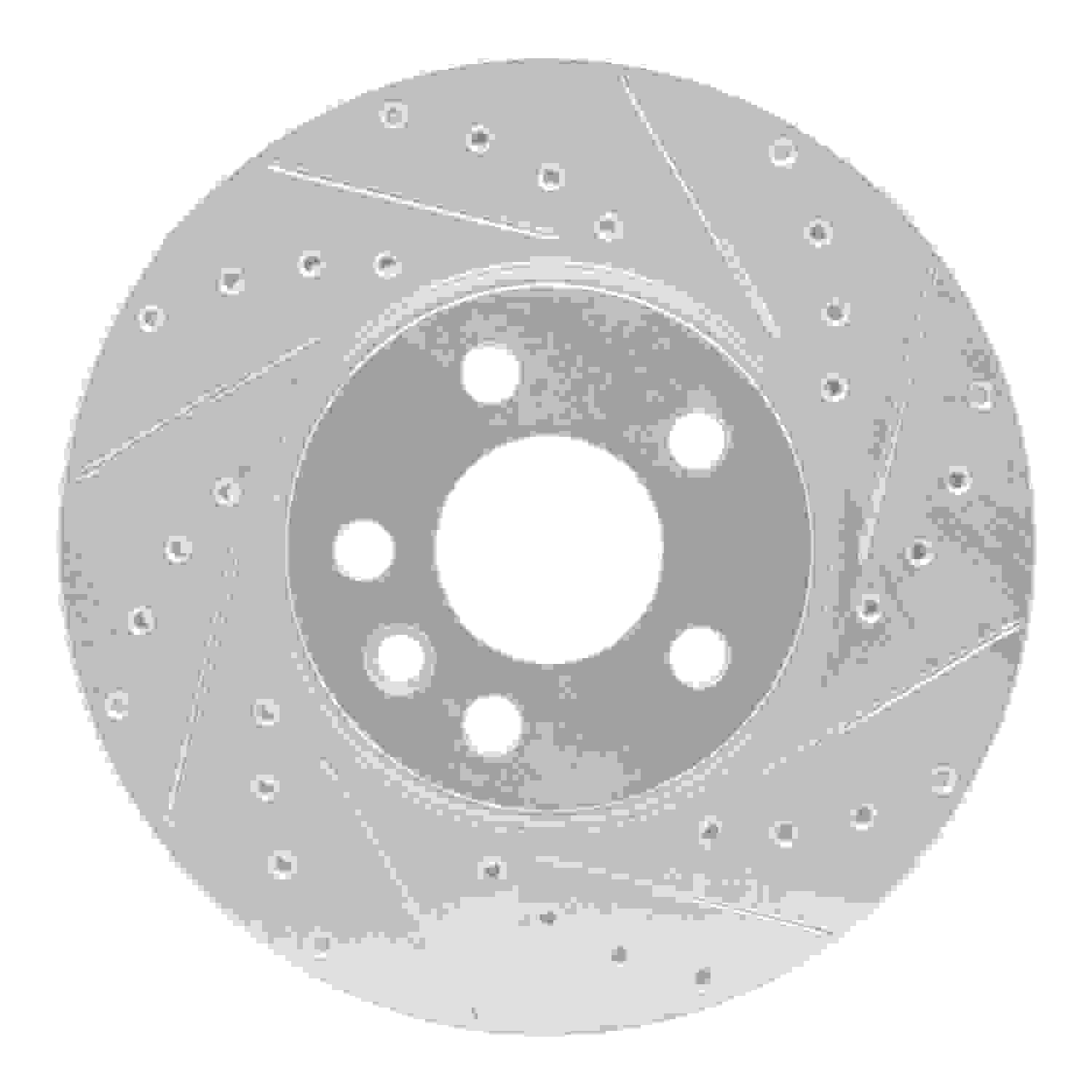 R1 Concepts 01-03 Volkswagen EuroVan Front Right Drilled & Slotted Silver Brake Rotor