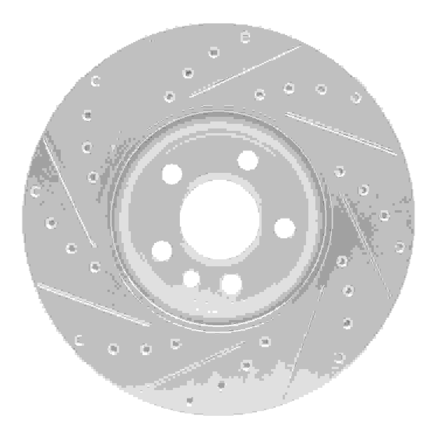 R1 Concepts 01-03 Volkswagen EuroVan Front Right Drilled & Slotted Silver Brake Rotor - Image 2