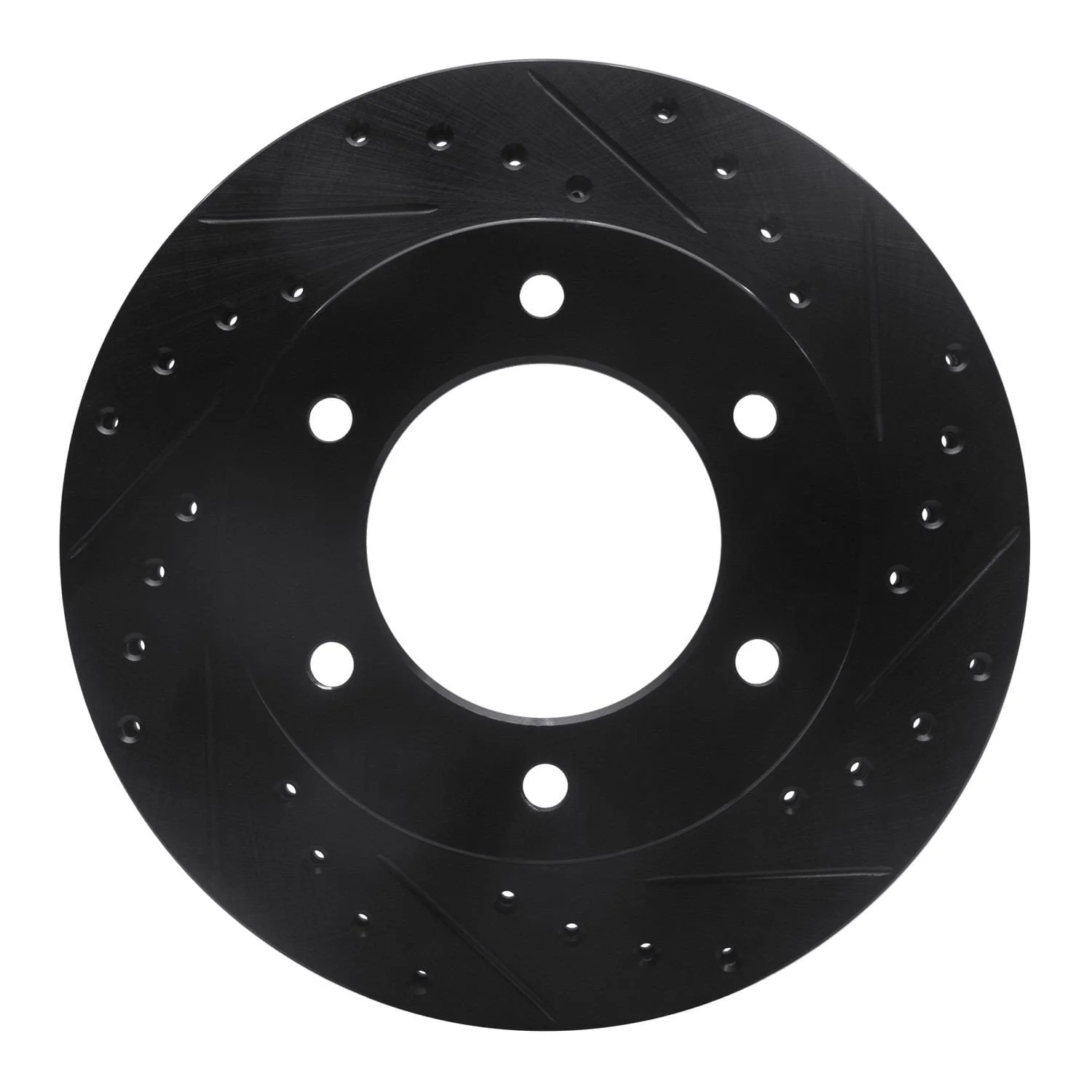 R1 Concepts 01-04 Honda Passport Front Right Drilled & Slotted Black Brake Rotor