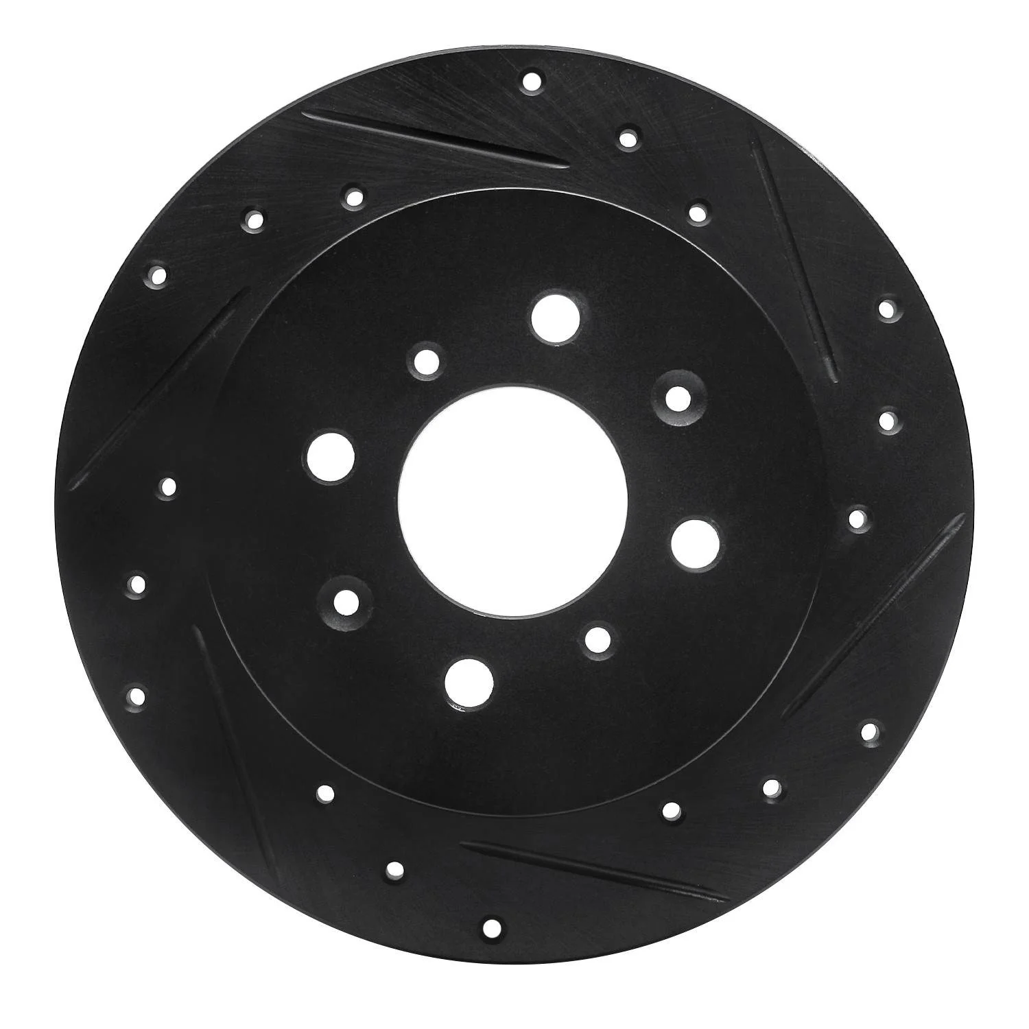 R1 Concepts 01-05 Acura EL Rear Right Drilled & Slotted Black Brake Rotor