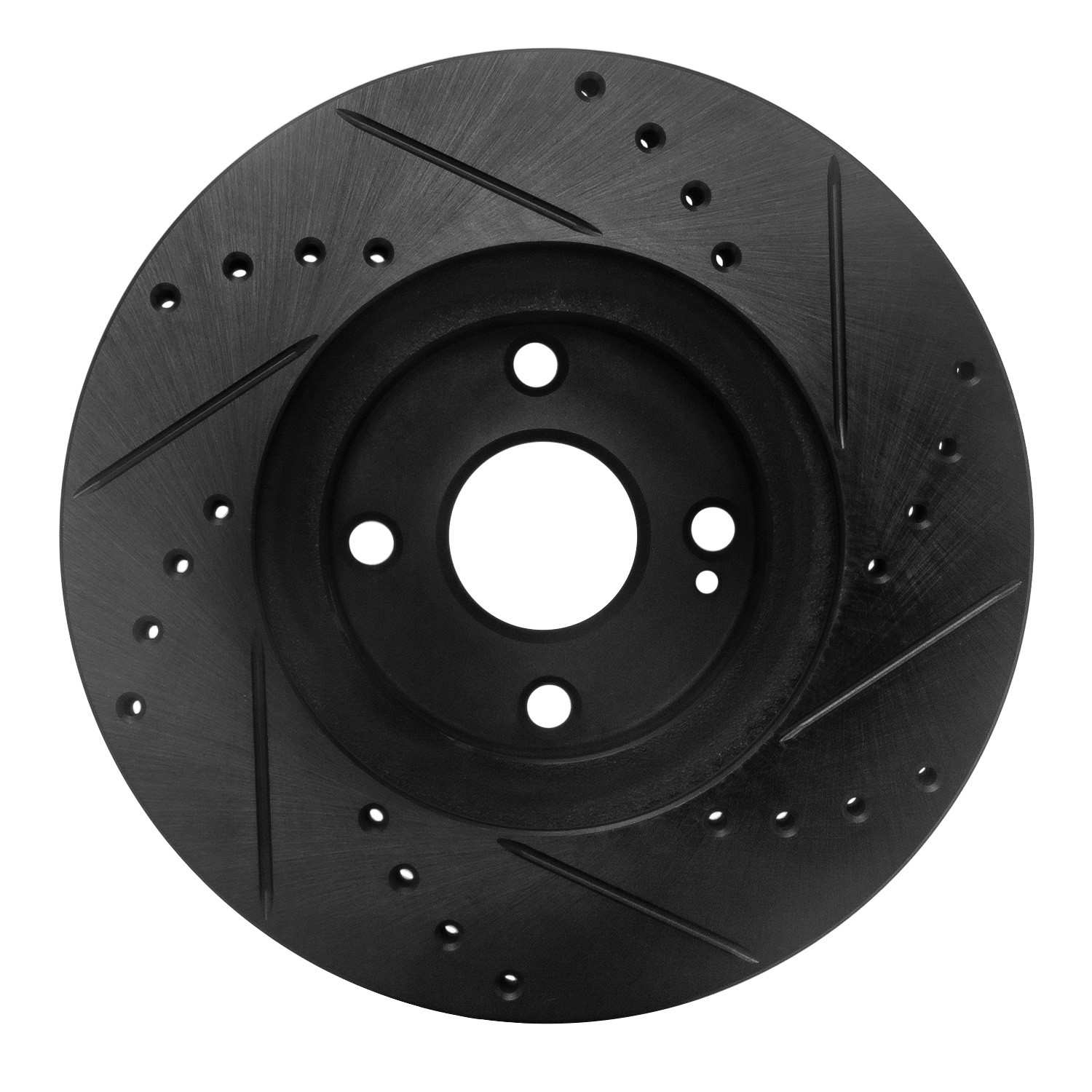 R1 Concepts 01-05 Mazda Miata Front Left Drilled & Slotted Black Brake Rotor - Image 2