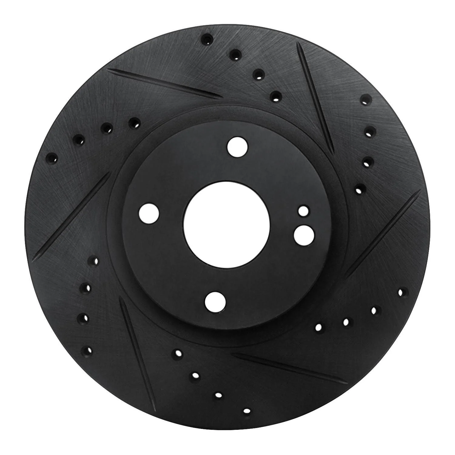 R1 Concepts 01-05 Mazda Miata Front Right Drilled & Slotted Black Brake Rotor
