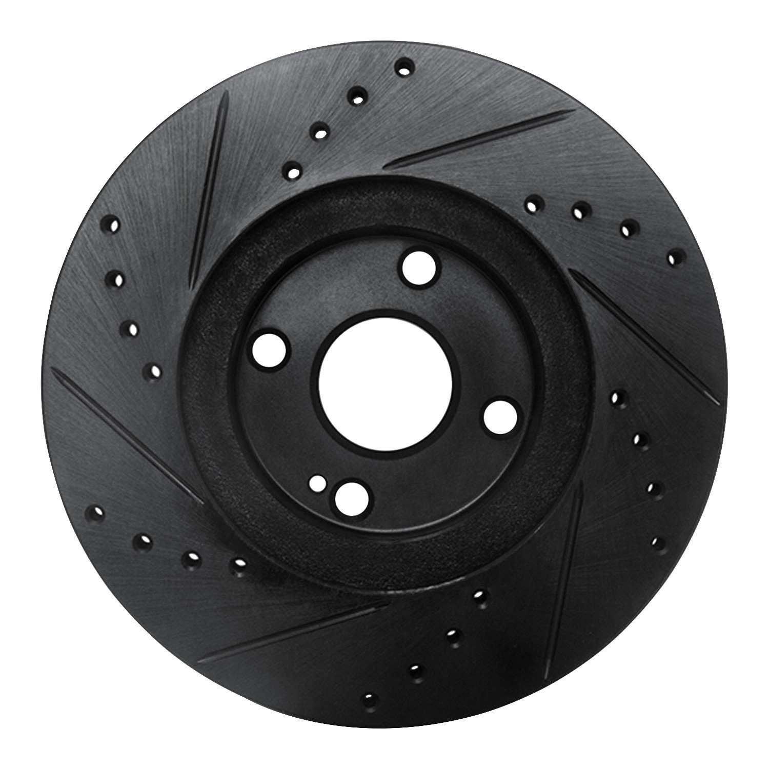R1 Concepts 01-05 Mazda Miata Front Right Drilled & Slotted Black Brake Rotor - Image 2