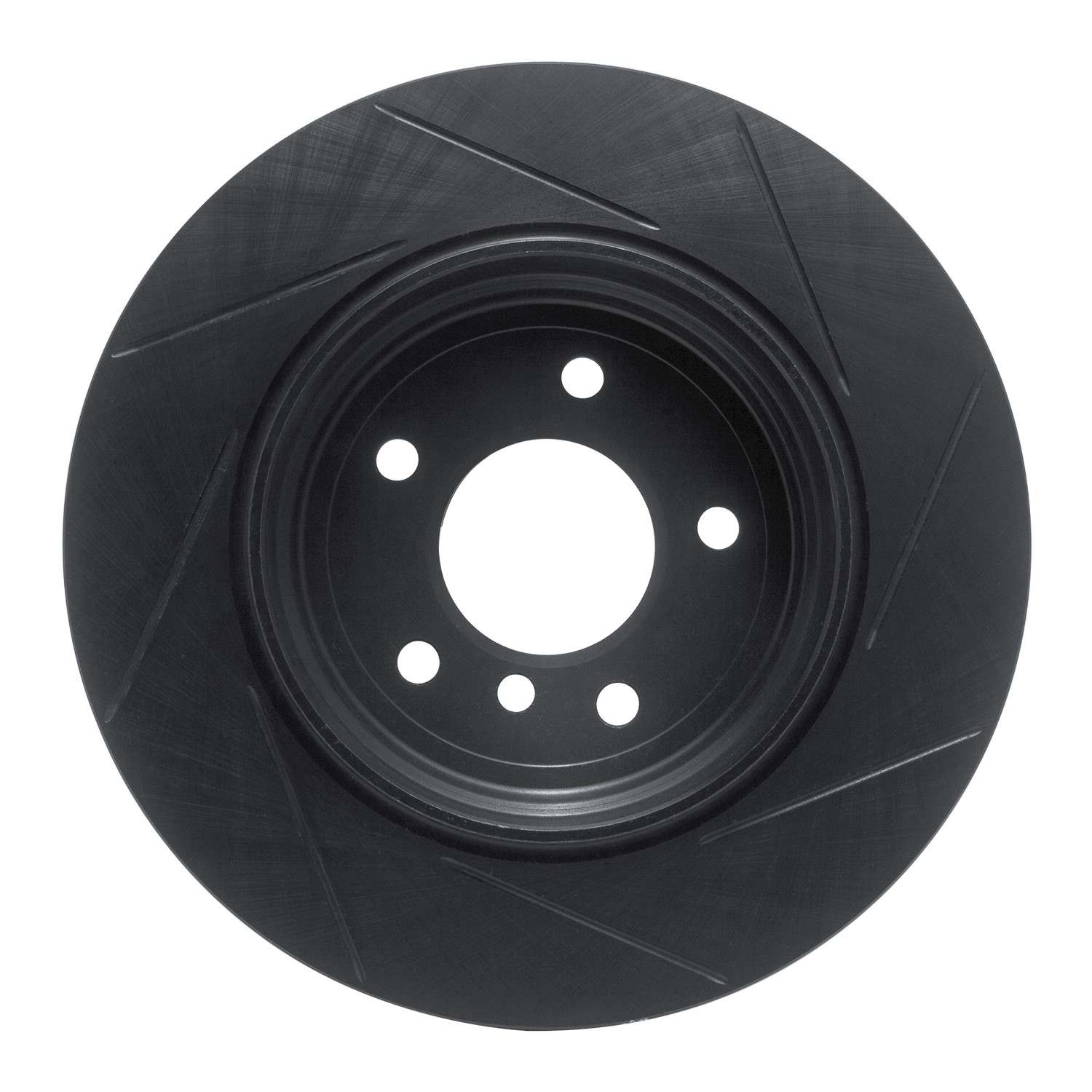 R1 Concepts 01-06 BMW 330Ci Rear Left Slotted Black Brake Rotor - Image 2
