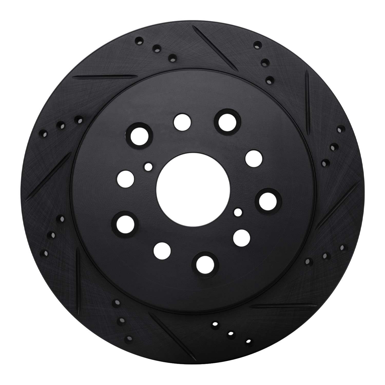 R1 Concepts 01-06 Lexus LS430 Rear Right Drilled & Slotted Black Brake Rotor