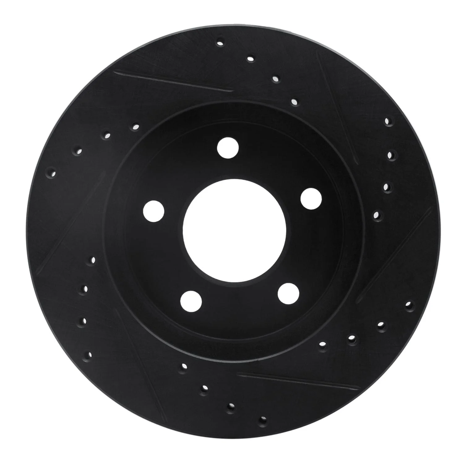 R1 Concepts 01-07 Buick Rendezvous Front Left Drilled & Slotted Black Brake Rotor - Image 2