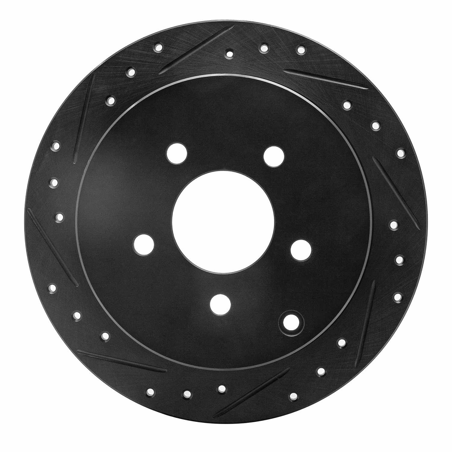 R1 Concepts 01-07 Buick Rendezvous Rear Left Drilled & Slotted Black Brake Rotor