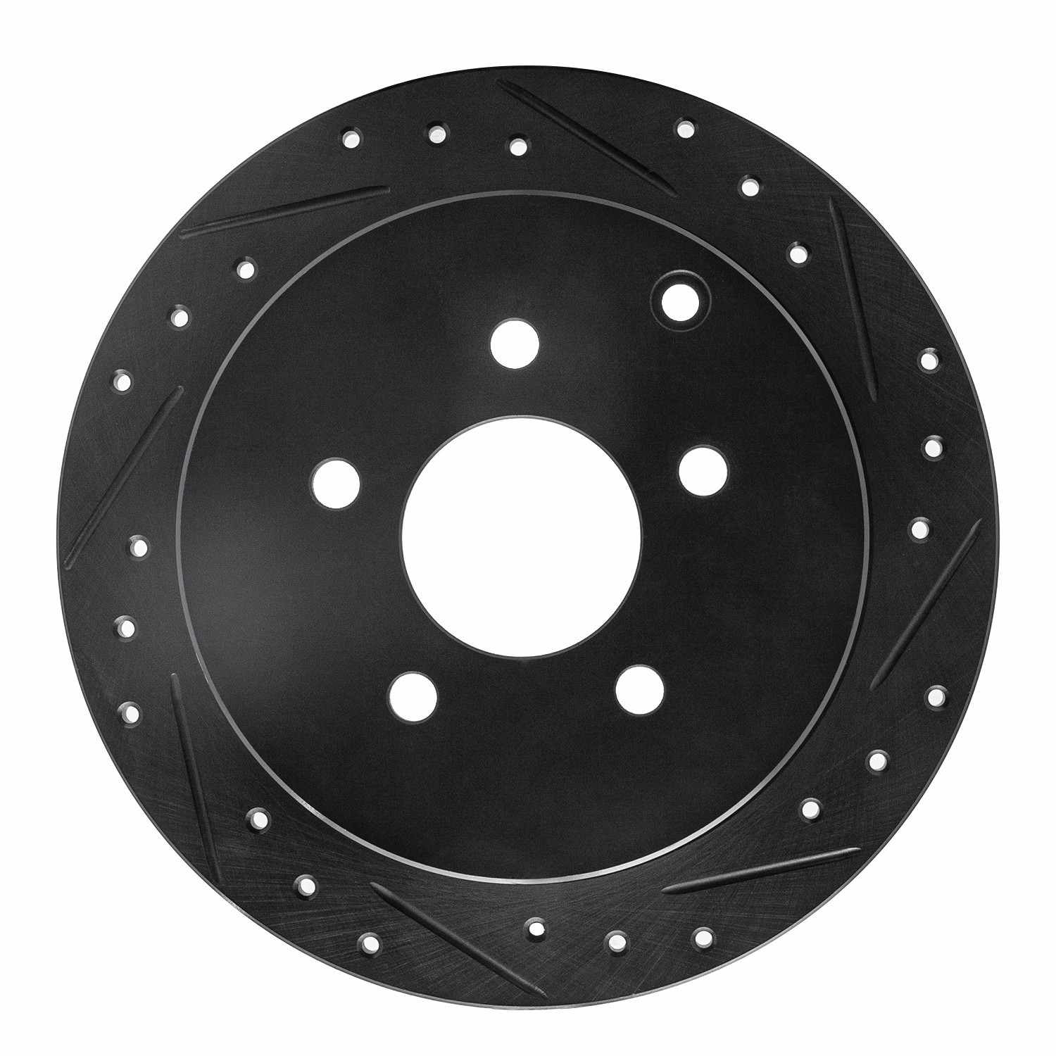 R1 Concepts 01-07 Buick Rendezvous Rear Right Drilled & Slotted Black Brake Rotor