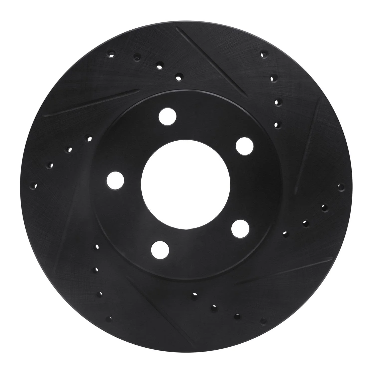 R1 Concepts 01-07 Ford Escape Front Right Drilled & Slotted Black Brake Rotor