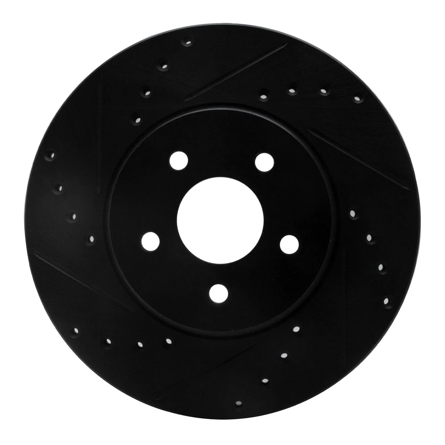 R1 Concepts 01-08 Ford Mondeo (Mexico) Front Left Drilled & Slotted Black Brake Rotor