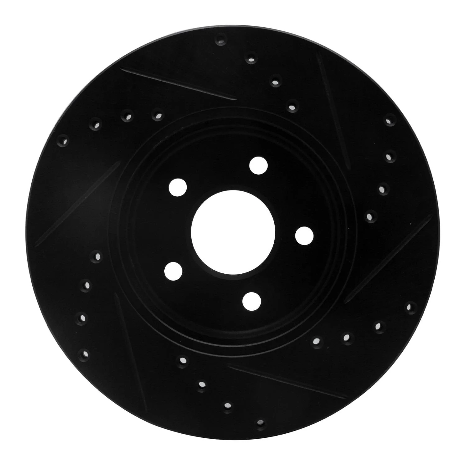 R1 Concepts 01-08 Ford Mondeo (Mexico) Front Left Drilled & Slotted Black Brake Rotor - Image 2