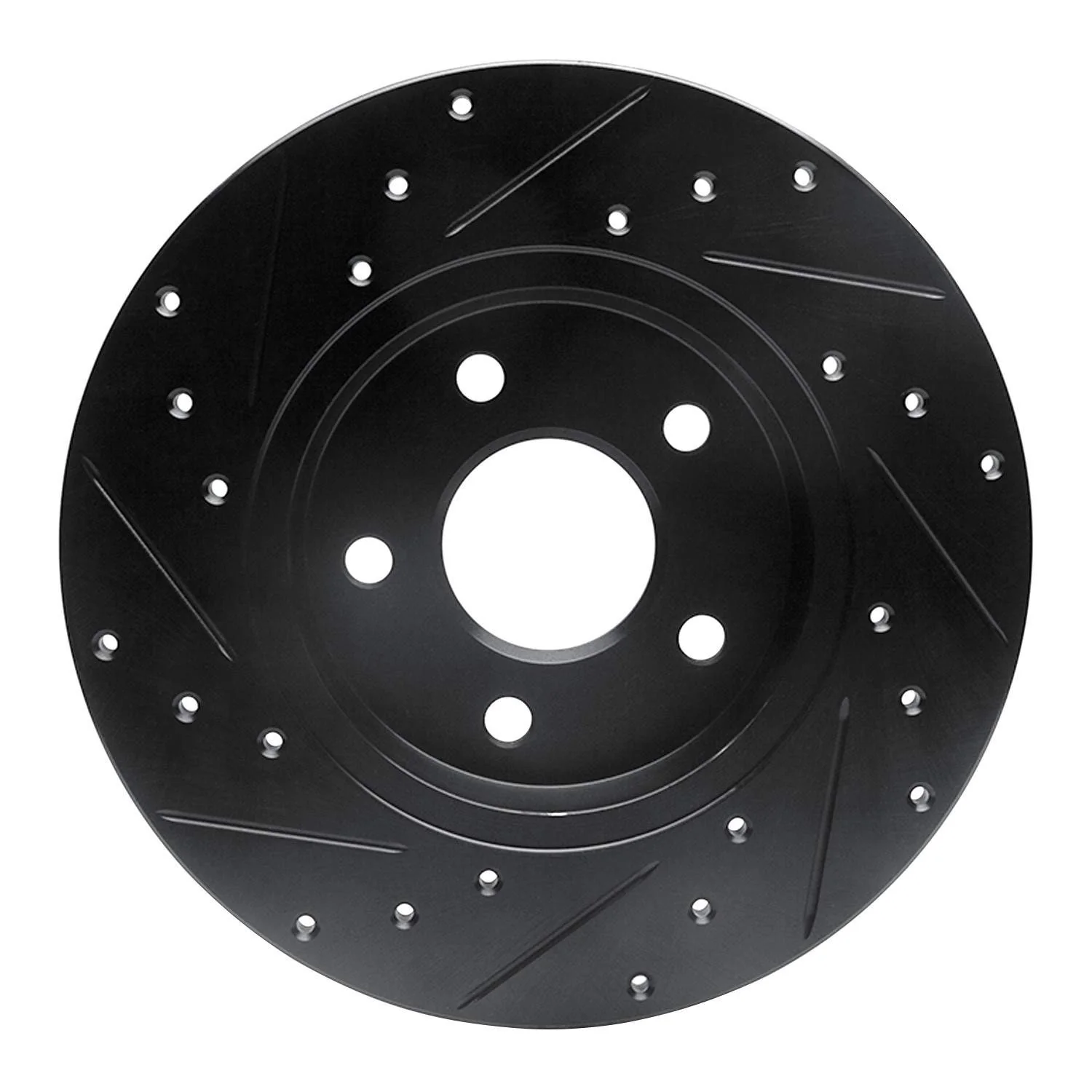 R1 Concepts 01-08 Ford Mondeo (Mexico) Rear Right Drilled & Slotted Black Brake Rotor - Image 2