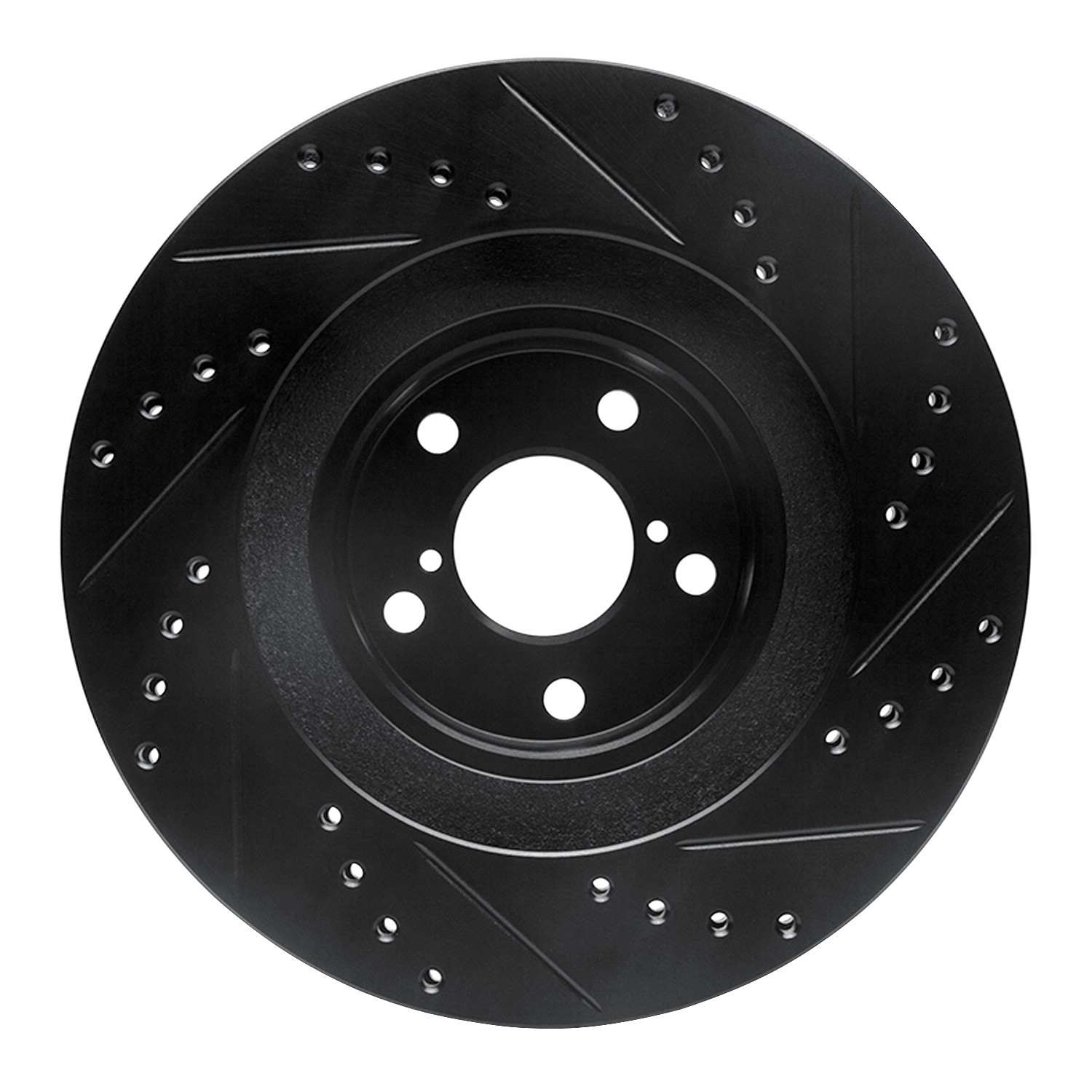 R1 Concepts 01-08 Saab 9-2X Front Left Drilled & Slotted Black Brake Rotor - Image 2