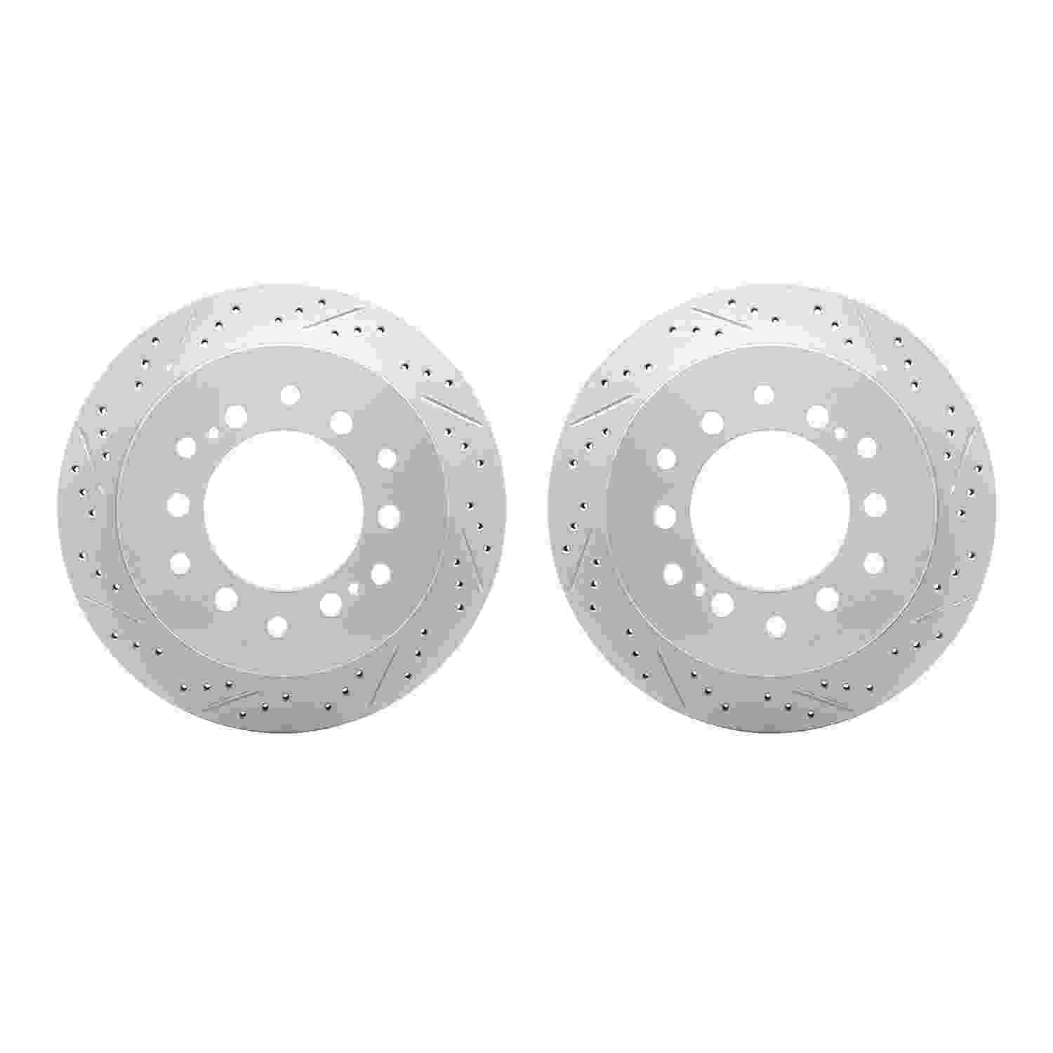 R1 Concepts 01-09 Lexus GX470 Rear Drilled & Slotted Carbon Coated Brake Rotor Set