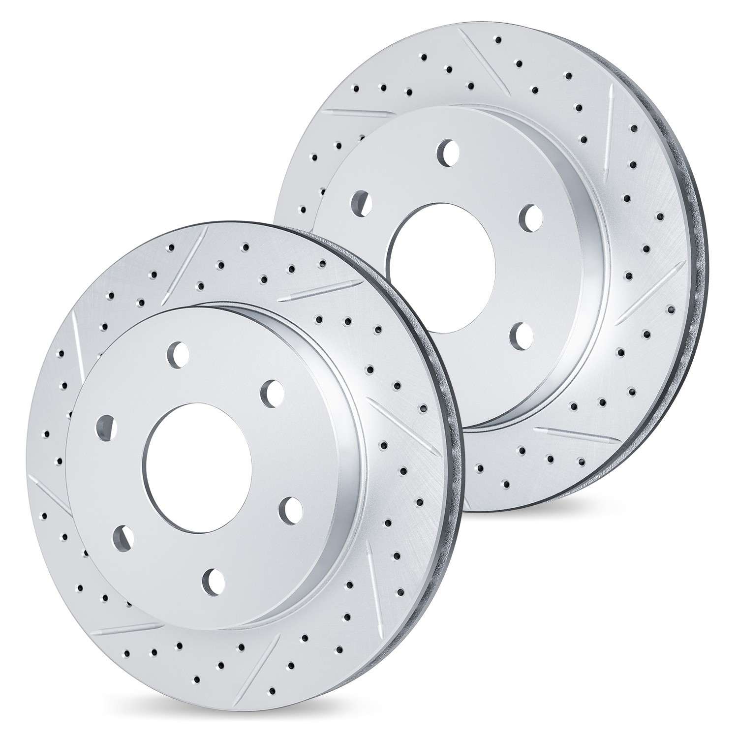 R1 Concepts 01-09 Lexus GX470 Rear Drilled & Slotted Carbon Coated Brake Rotor Set - Image 2