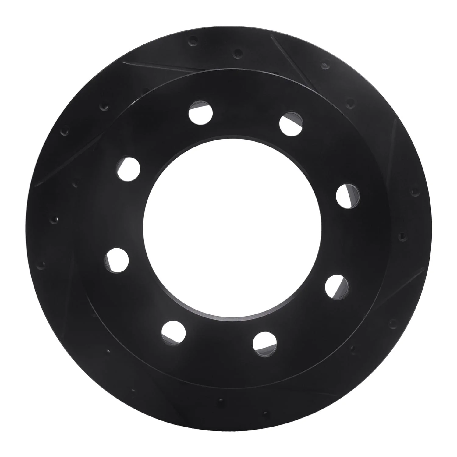 R1 Concepts 01-10 Chevrolet Express 3500 Rear Right Drilled & Slotted Black Brake Rotor