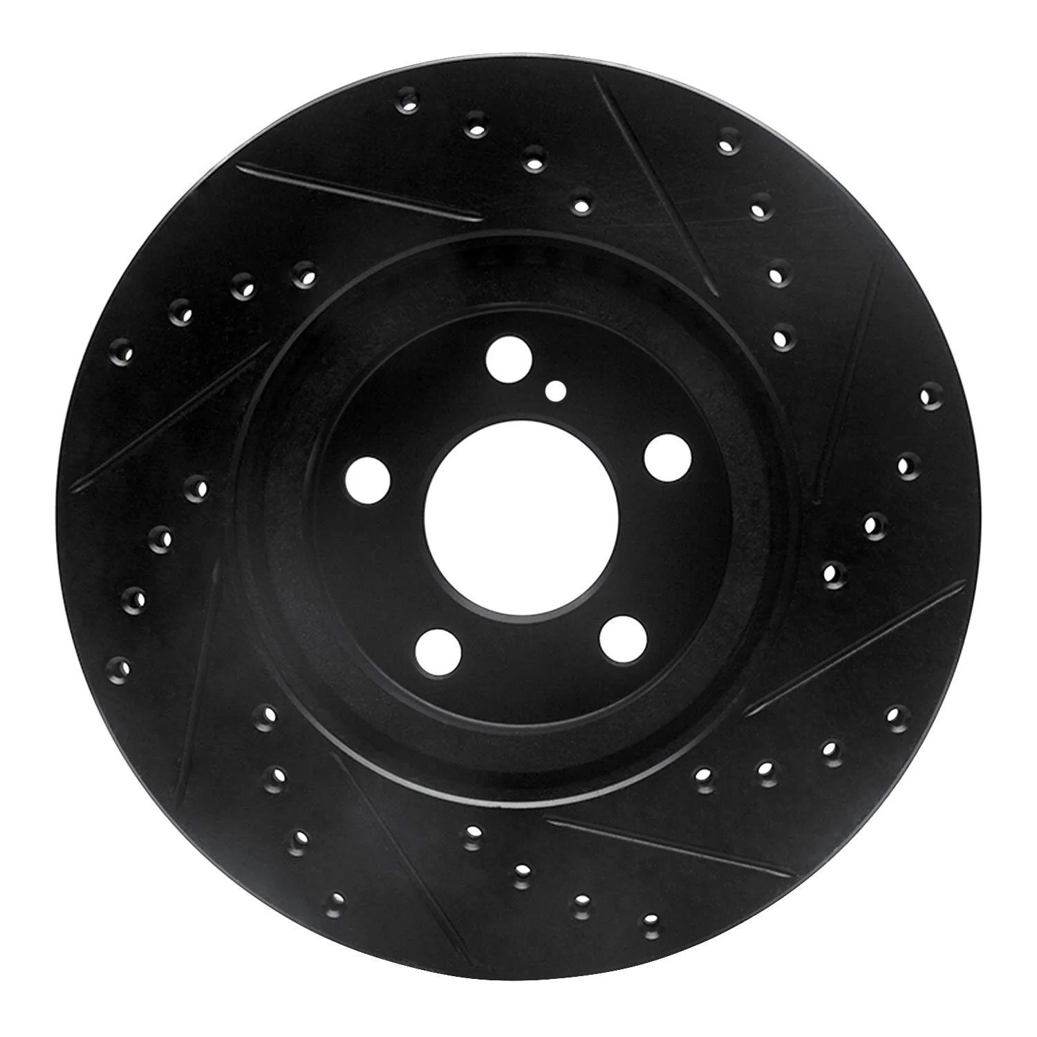 R1 Concepts 01-10 Chrysler PT Cruiser Front Left Drilled & Slotted Black Brake Rotor - Image 2