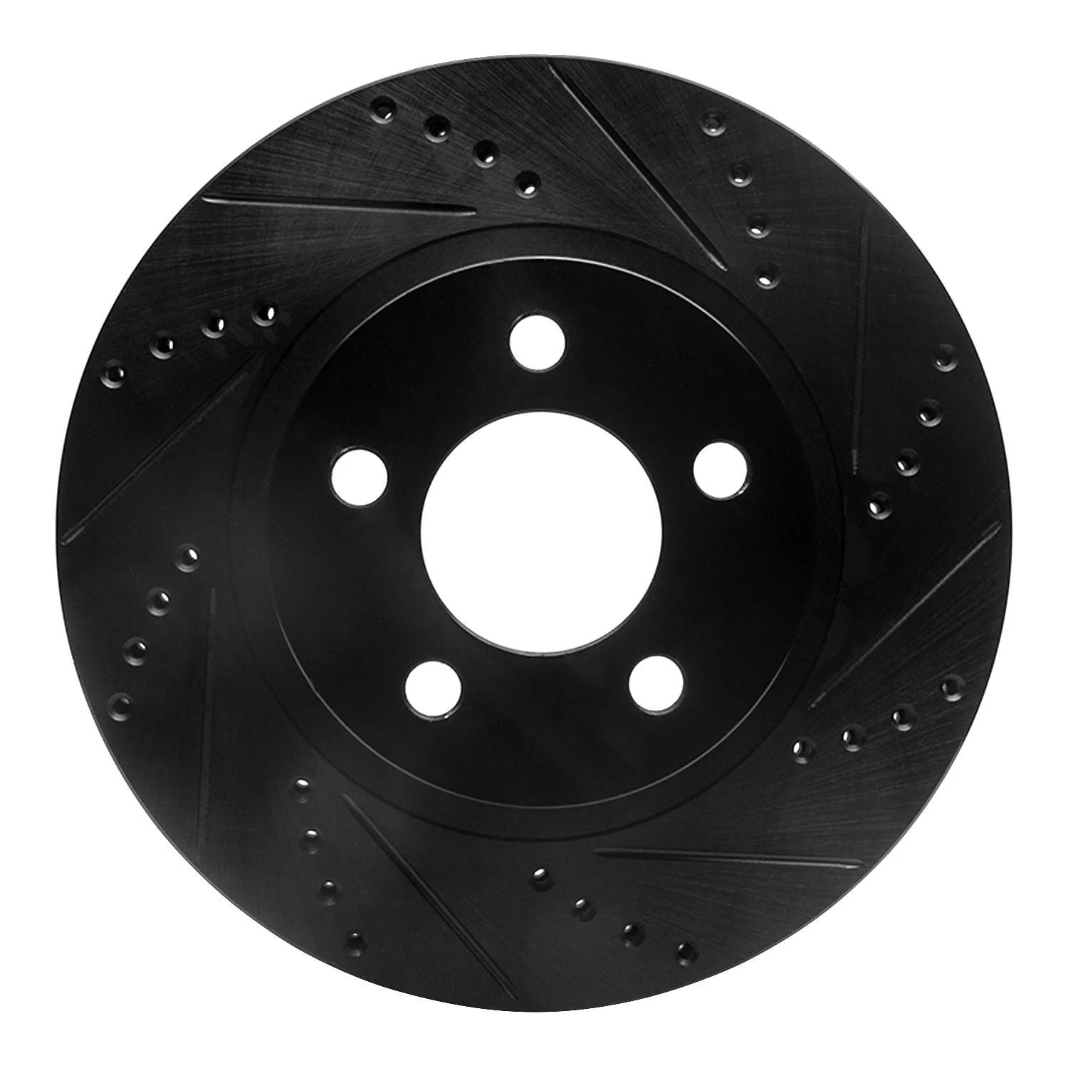 R1 Concepts 01-11 Ford Explorer Sport Front Right Drilled & Slotted Black Brake Rotor