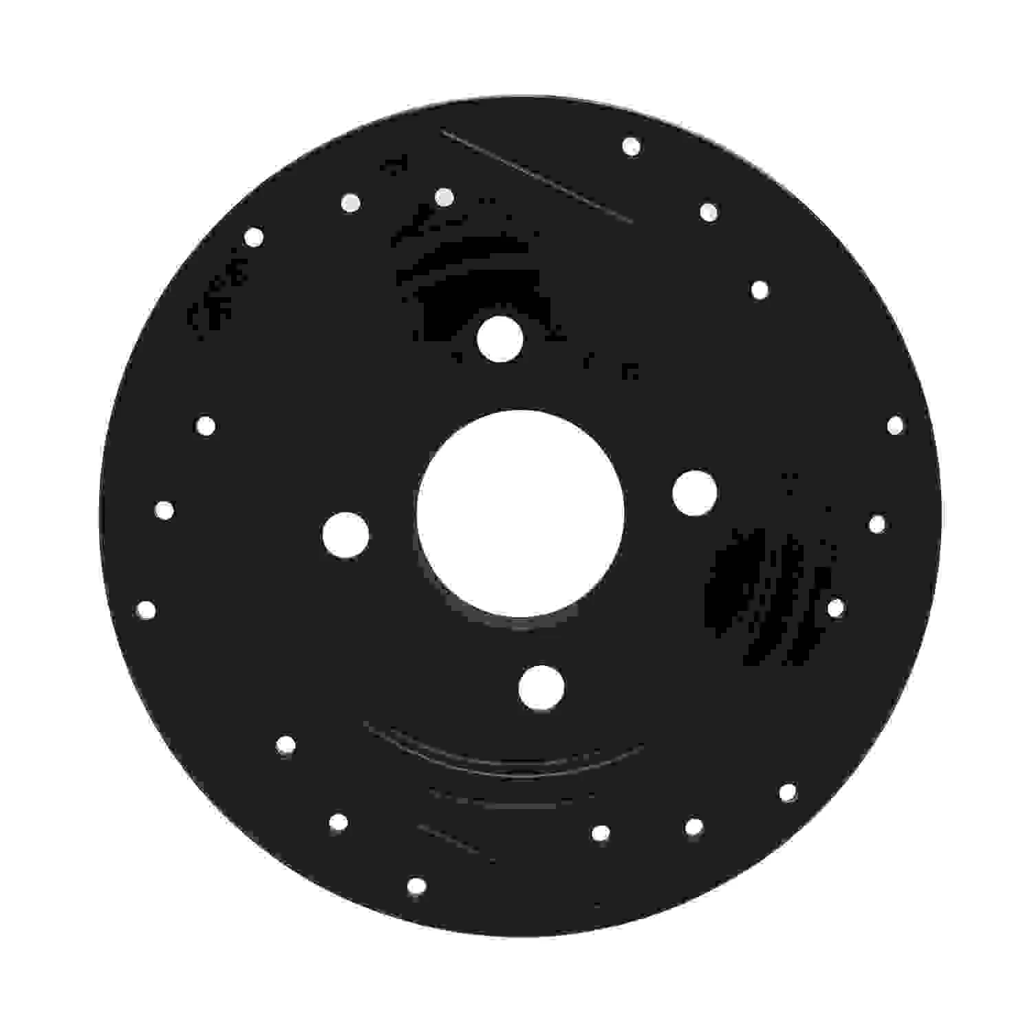 R1 Concepts 01-19 Ford Fiesta (USA/Canada) Rear Left Drilled & Slotted Black Brake Rotor - Image 2