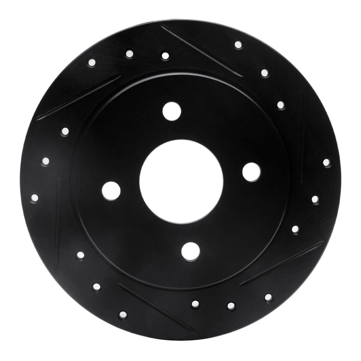 R1 Concepts 01-19 Ford Fiesta (USA/Canada) Rear Right Drilled & Slotted Black Brake Rotor