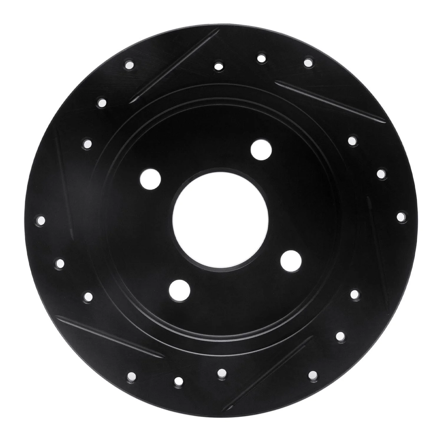 R1 Concepts 01-19 Ford Fiesta (USA/Canada) Rear Right Drilled & Slotted Black Brake Rotor - Image 2