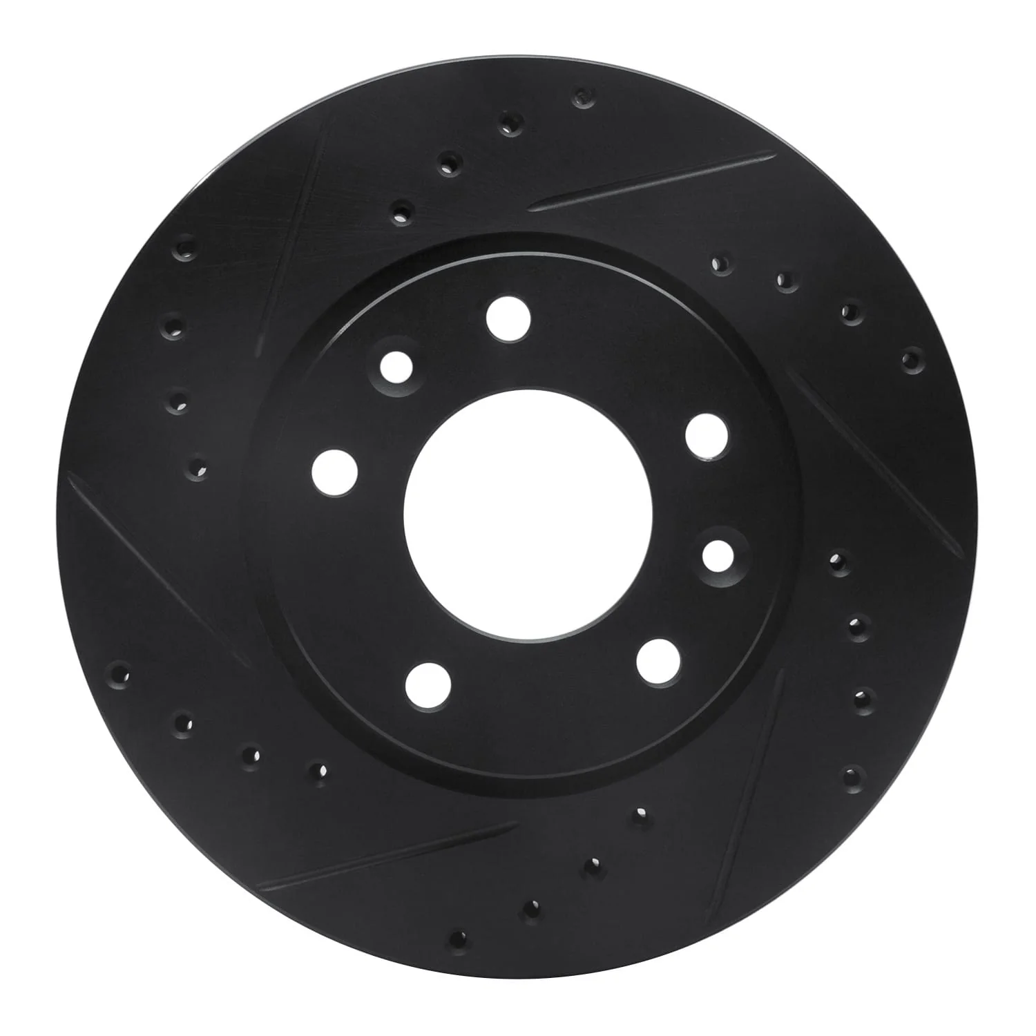 R1 Concepts 02-02 Kia Sedona Front Left Drilled & Slotted Black Brake Rotor