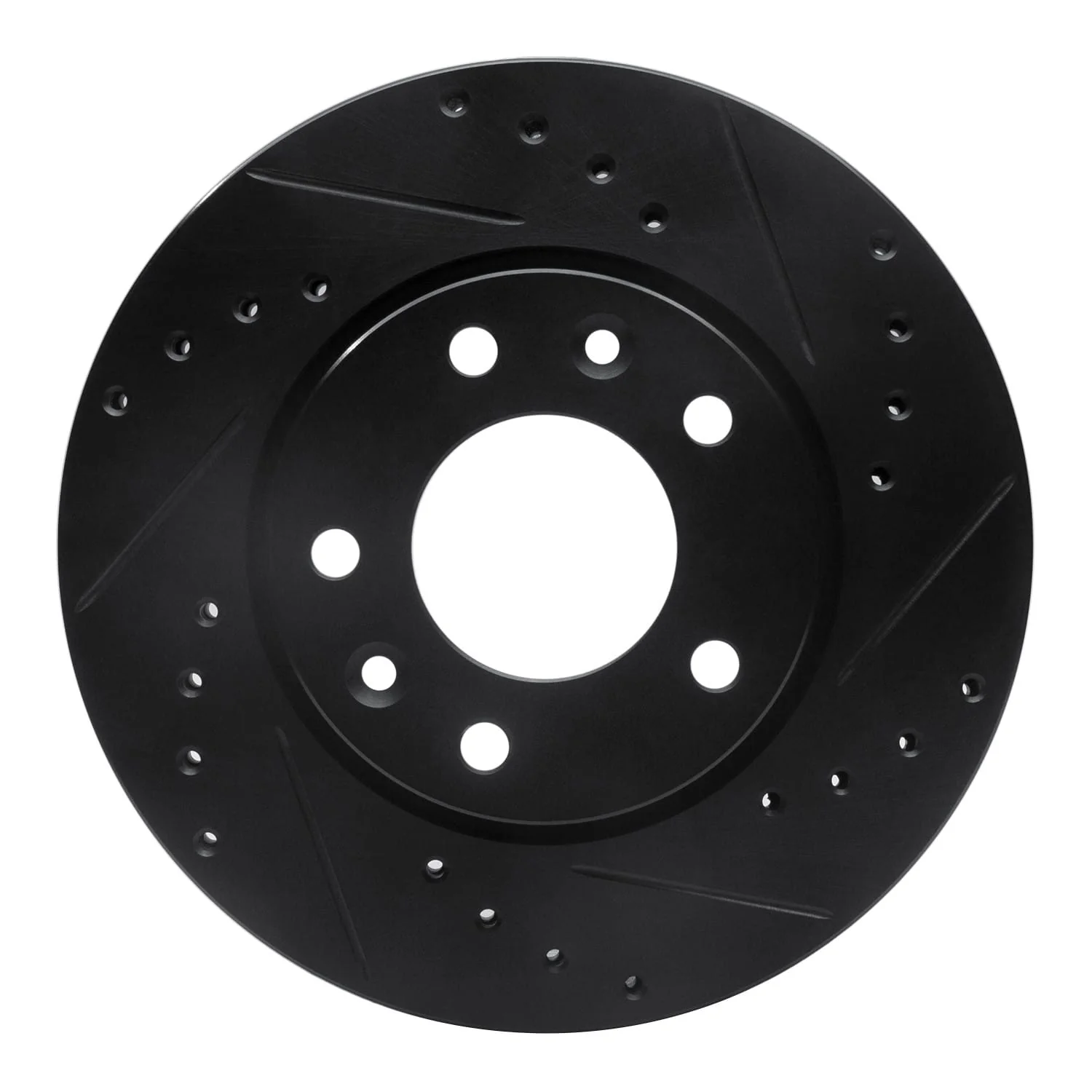 R1 Concepts 02-02 Kia Sedona Front Right Drilled & Slotted Black Brake Rotor