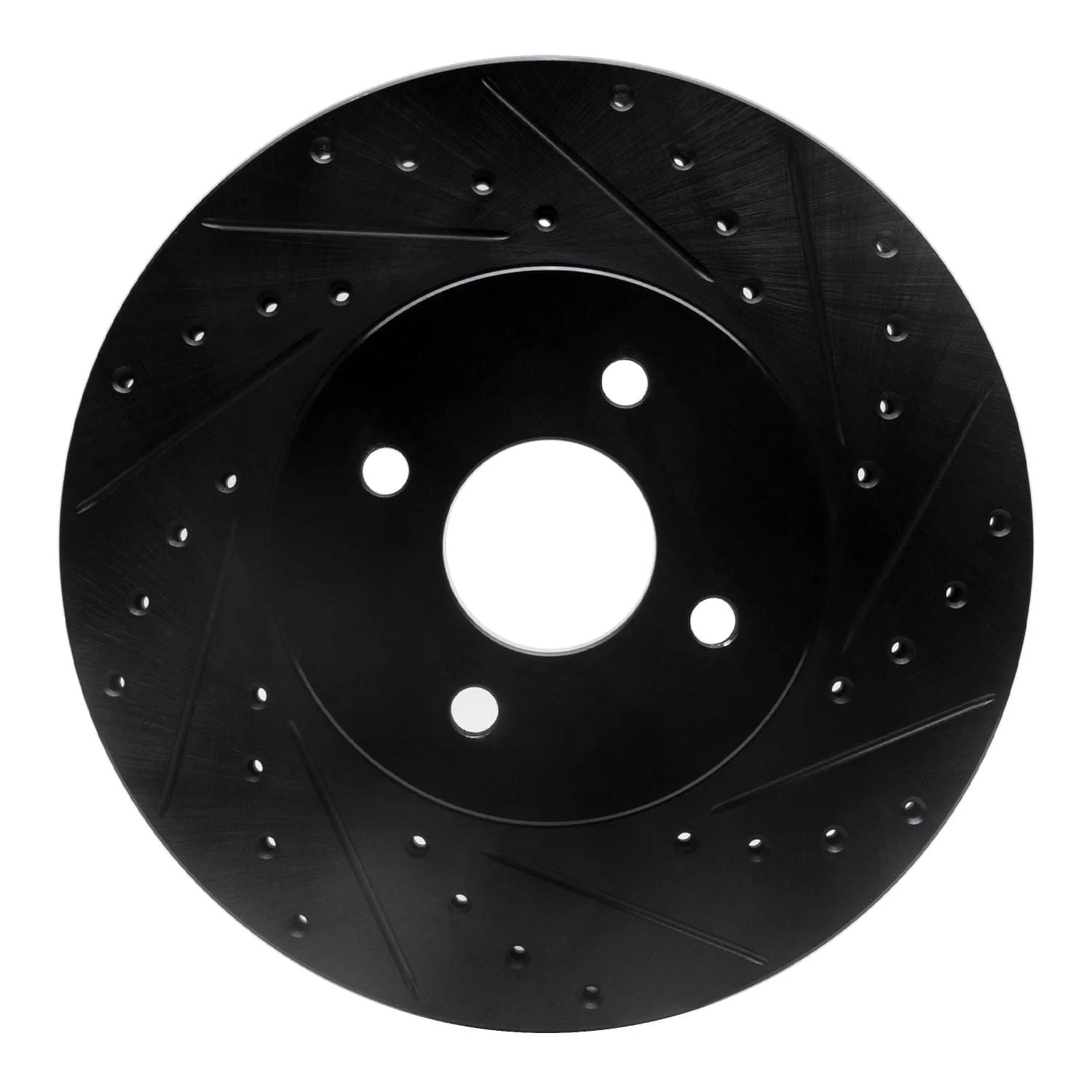 R1 Concepts 02-04 Ford Focus Front Right Drilled & Slotted Black Brake Rotor